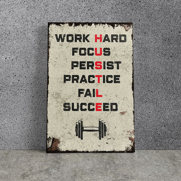 Personalized Home Gym Signs & Motivational Wall Art - Work Hard Quotes - Bold Typography Posters - Custom Gym Signs for Home, Workspace, and Entrepreneur Decor