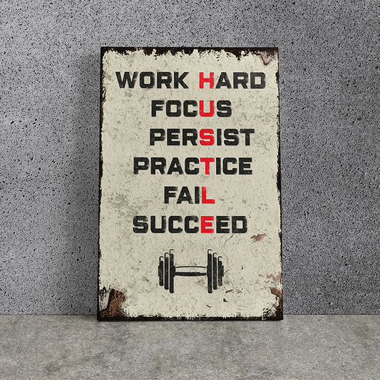 Personalized Home Gym Signs & Motivational Wall Art - Work Hard Quotes - Bold Typography Posters - Custom Gym Signs for Home, Workspace, and Entrepreneur Decor