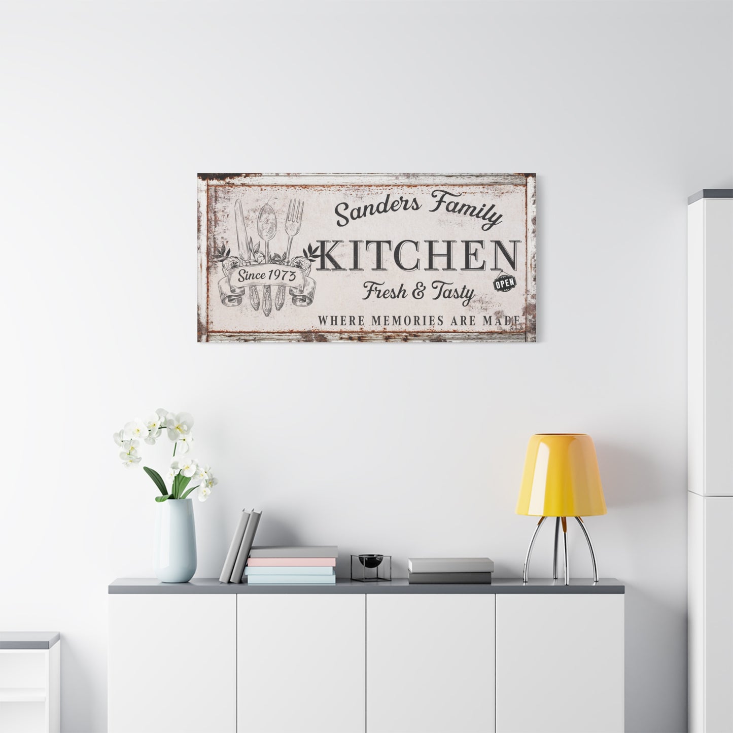 Personalized Farmhouse Sign – Custom Farmhouse Kitchen Sign with Name - Wall Art for Farmhouse Kitchen Décor, Unique Gift for Mom, Wife, Grandma, or Housewarming
