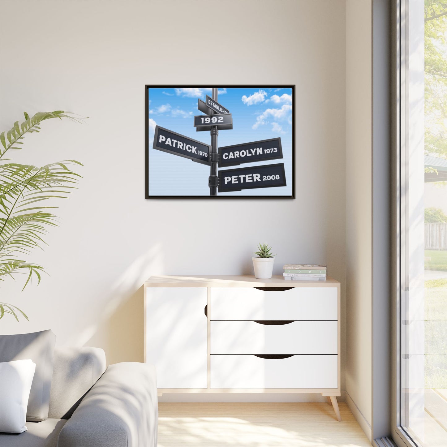 Personalized Intersection Street Sign - Custom Road Sign with 4, 5, or 6 Names - Art for Home Decor, Wedding, Anniversary, and Family Gifts