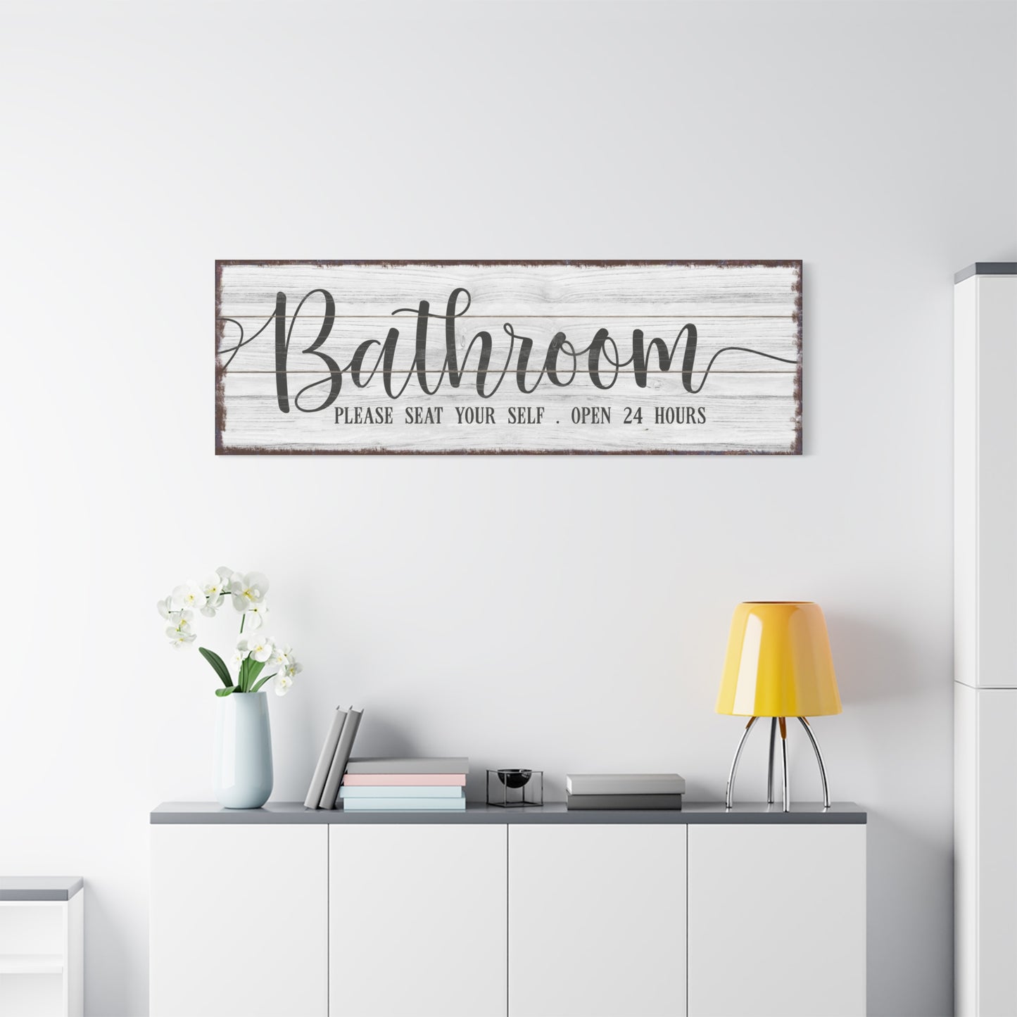 Personalized Rustic Farmhouse Bathroom Wall Art - Custom Vintage Hot Bath Sign, Retro Bathroom Decor, Classic, Wall Art, Premium Quality Rustic Style