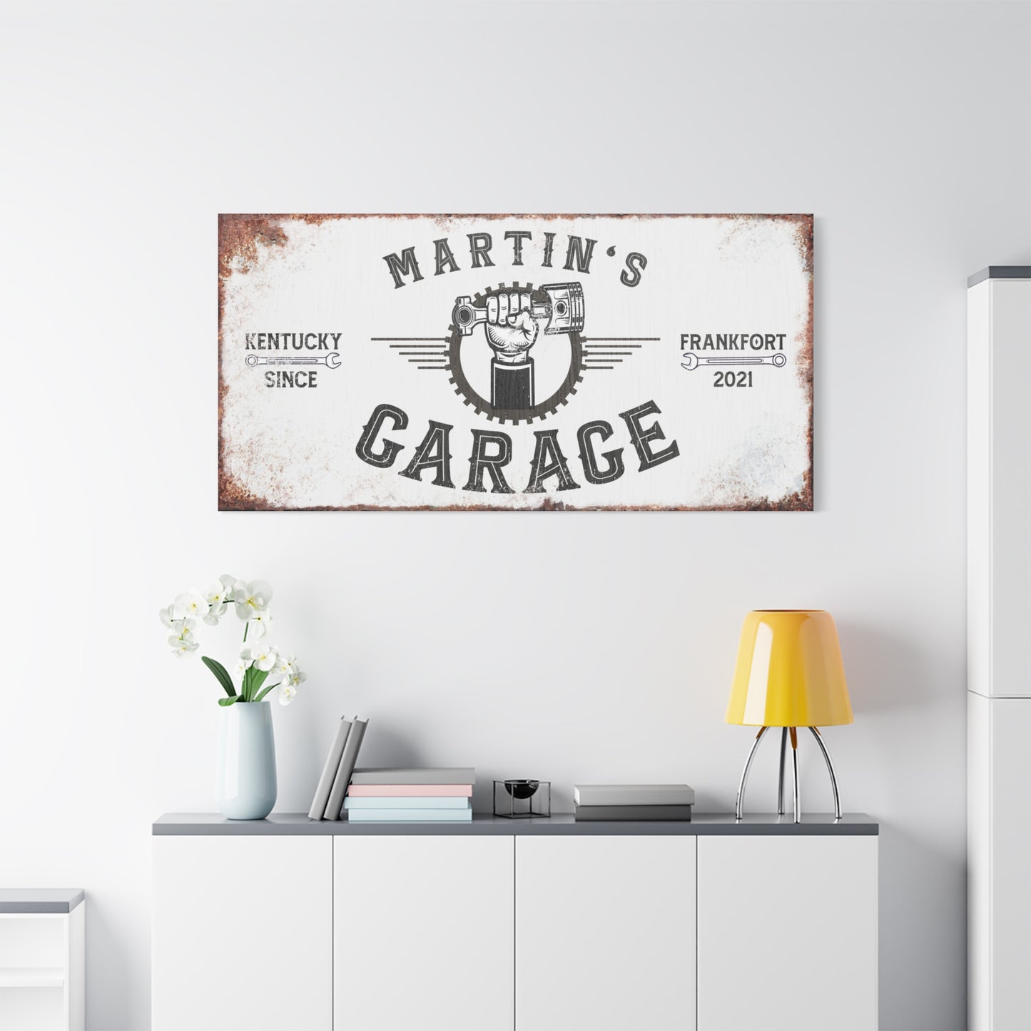 Personalized Garage Sign | Custom Name Wooden Garage Decor | Man Cave Sign | Workshop Wall Art | Gifts for Dad & Mechanics | Large Outdoor & Indoor Name Signs