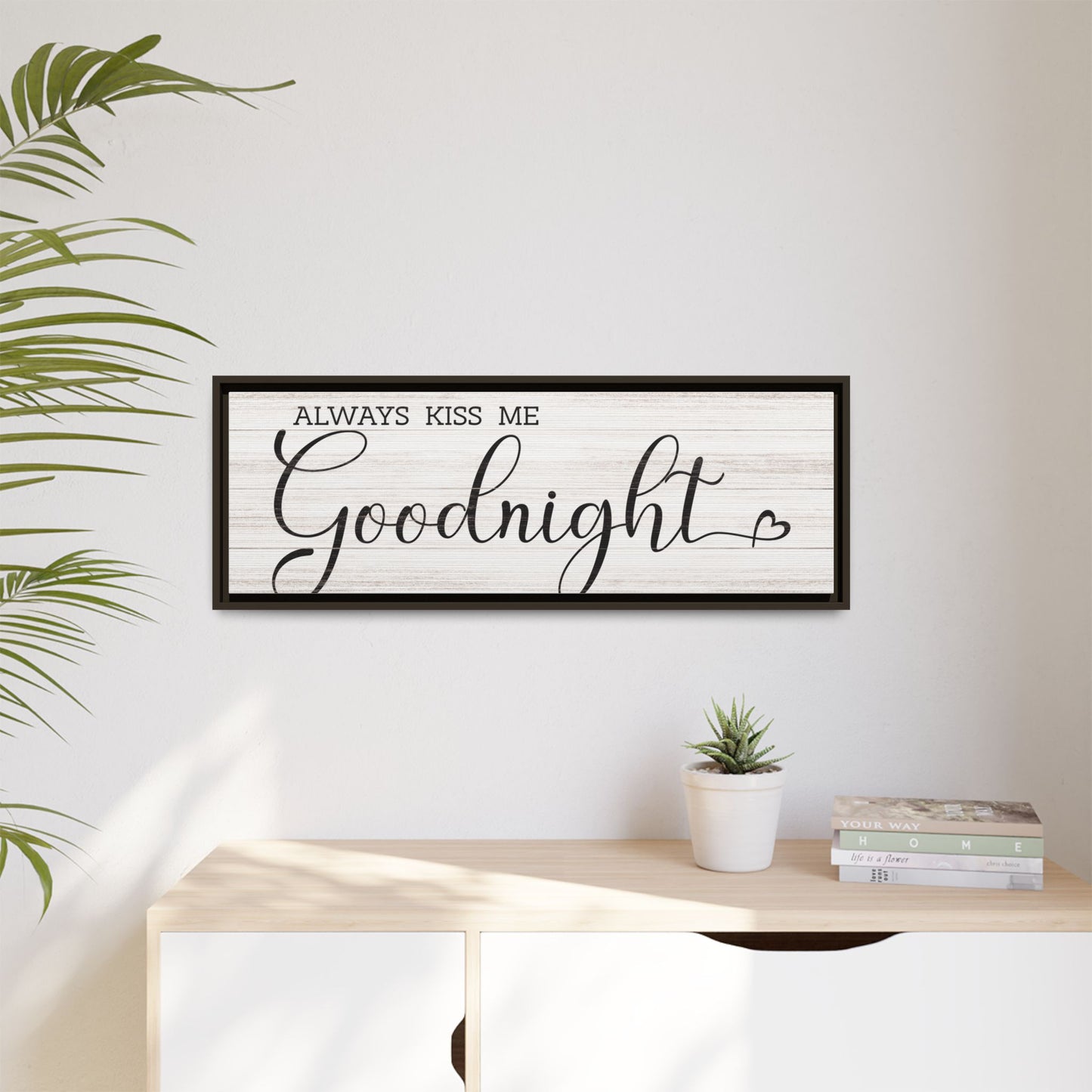 Custom Goodnight Sign - Personalized Love Quote Wall Art for Bedroom - Farmhouse Decor - New Home Gift & Bedroom Wall Decor