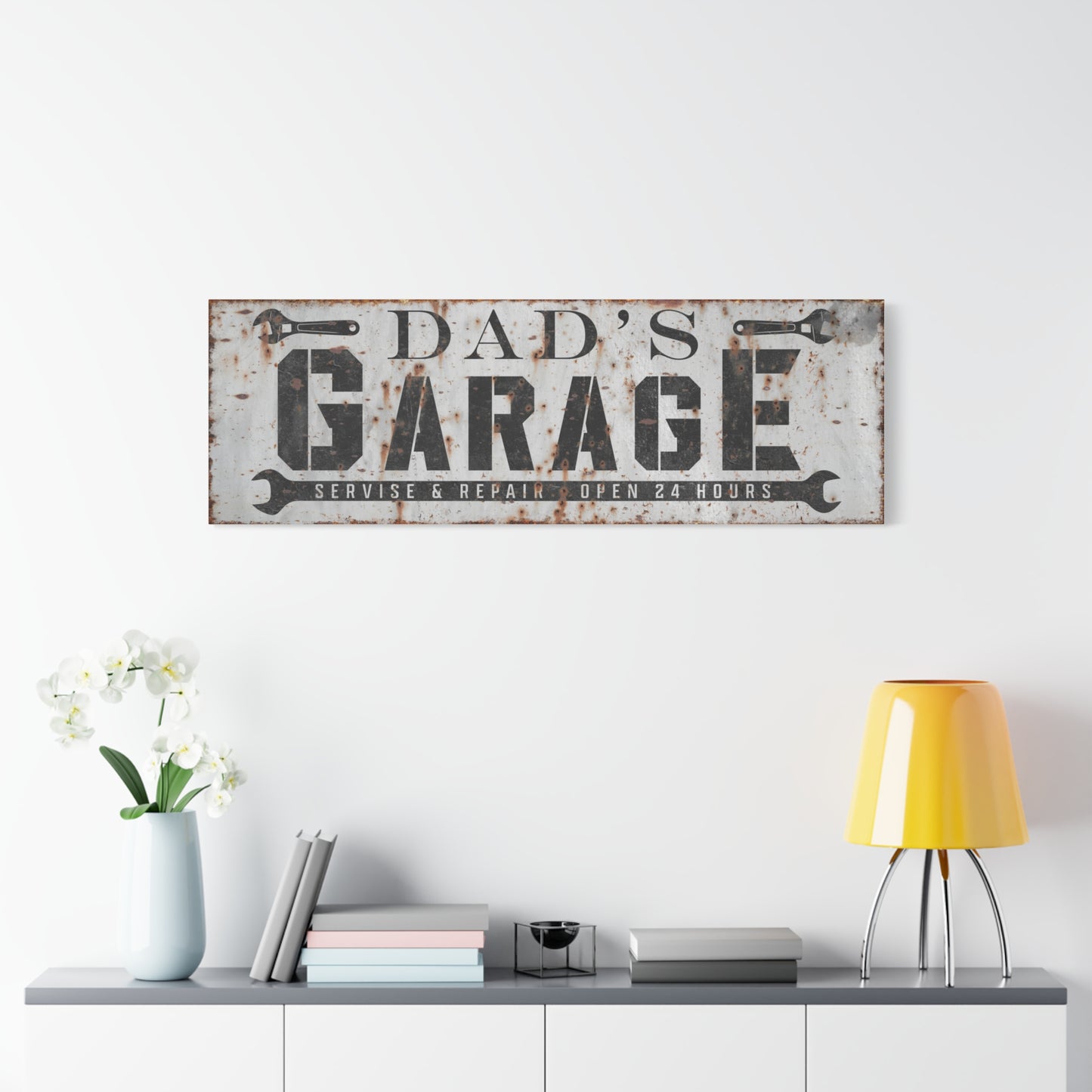 Personalized Garage Sign - Custom Garage Decor with Name and Color - Dad’s Garage, Grandpa’s Workshop, Man Cave, Mechanic Shop, Perfect Father’s Day, Birthday, or Housewarming Gift