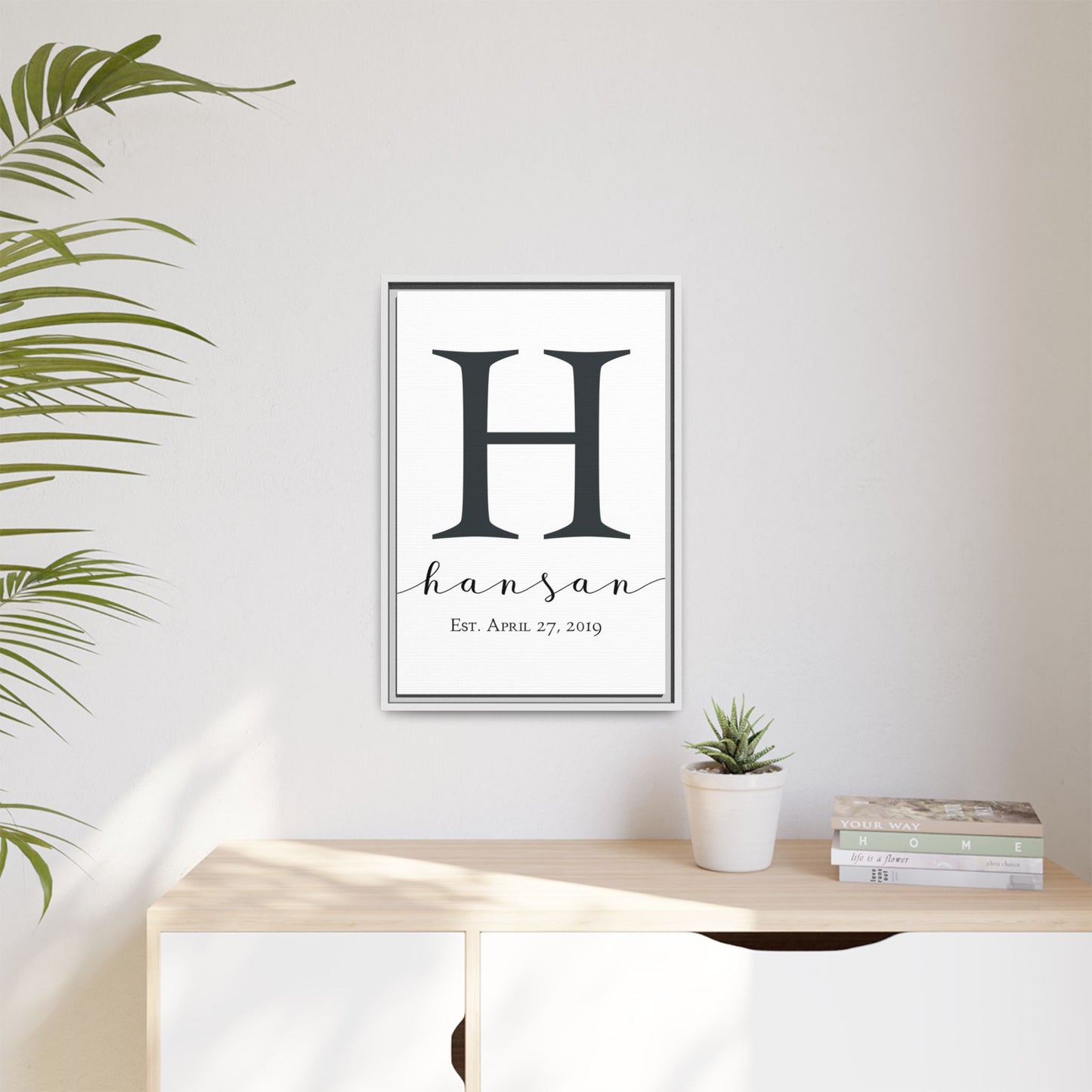 Personalized Monogrammed Wall Art - Custom Wooden & Canvas Monogram Wall Art - Last Name Established Sign for Weddings, Anniversaries, Housewarmings - Rustic Farmhouse Decor & Unique Gift