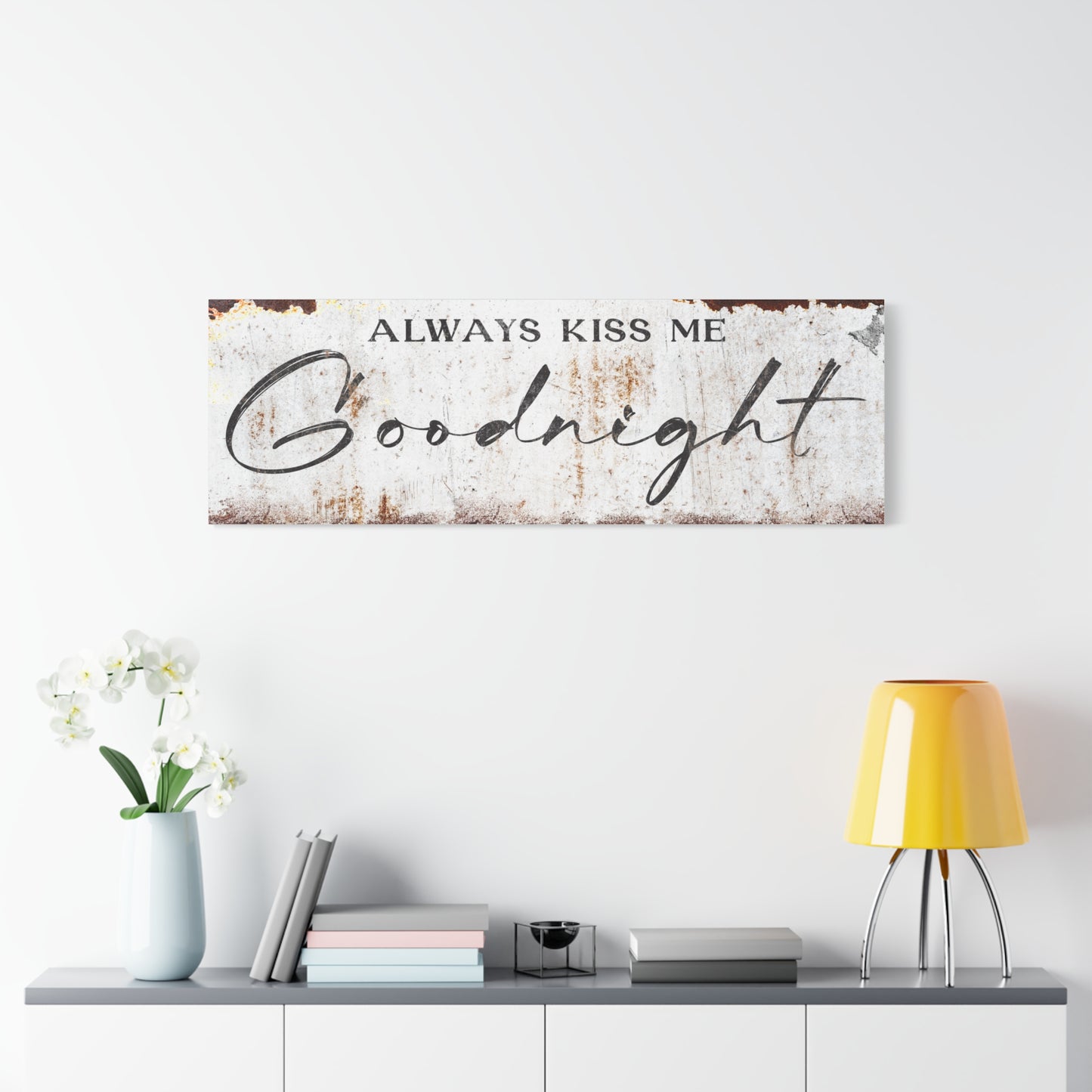 Personalized Goodnight Wall Sign - Custom Inspirational Bedroom Quote, Premium Quality Love and Bedroom Wall Art for Couples and Home Decoration