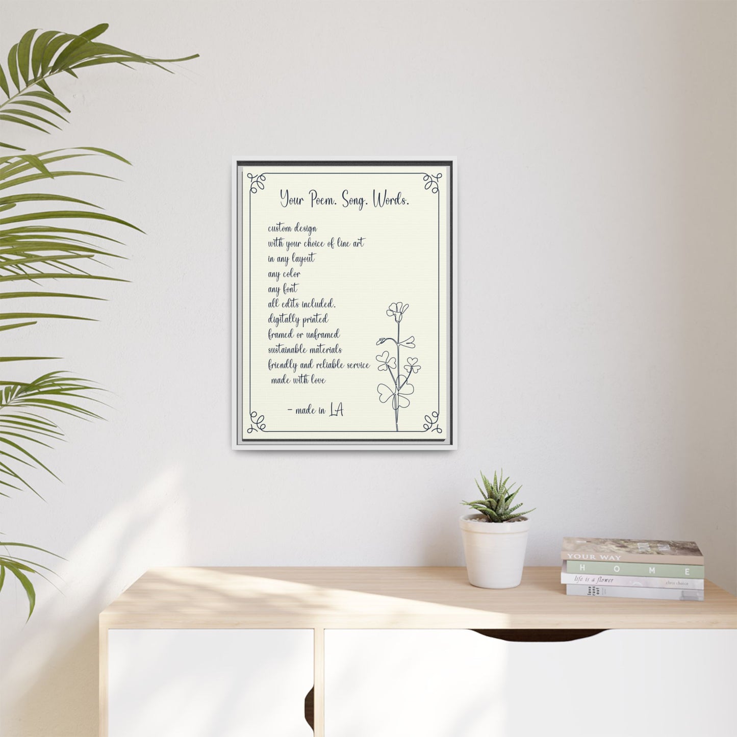 Custom Home Quotes Signs - Personalized Wall Art, Foil Poster or Framed Print with Your Text, Poem, Song Lyrics, Typography Art, Custom Gift for Home, Office, Therapy, Classroom, Counselor, or Social Worker Decor
