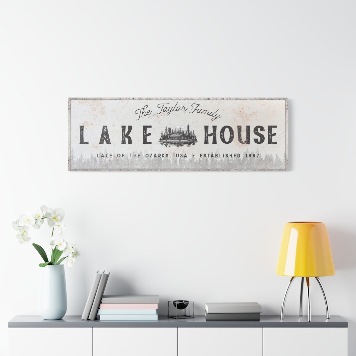 Personalized Lake House Sign - Custom Cabin Wall Art - Lakehouse Decor - Family Name Established Sign - Outdoor & Indoor Lake Home Decor - Big Statement Wall Hanging