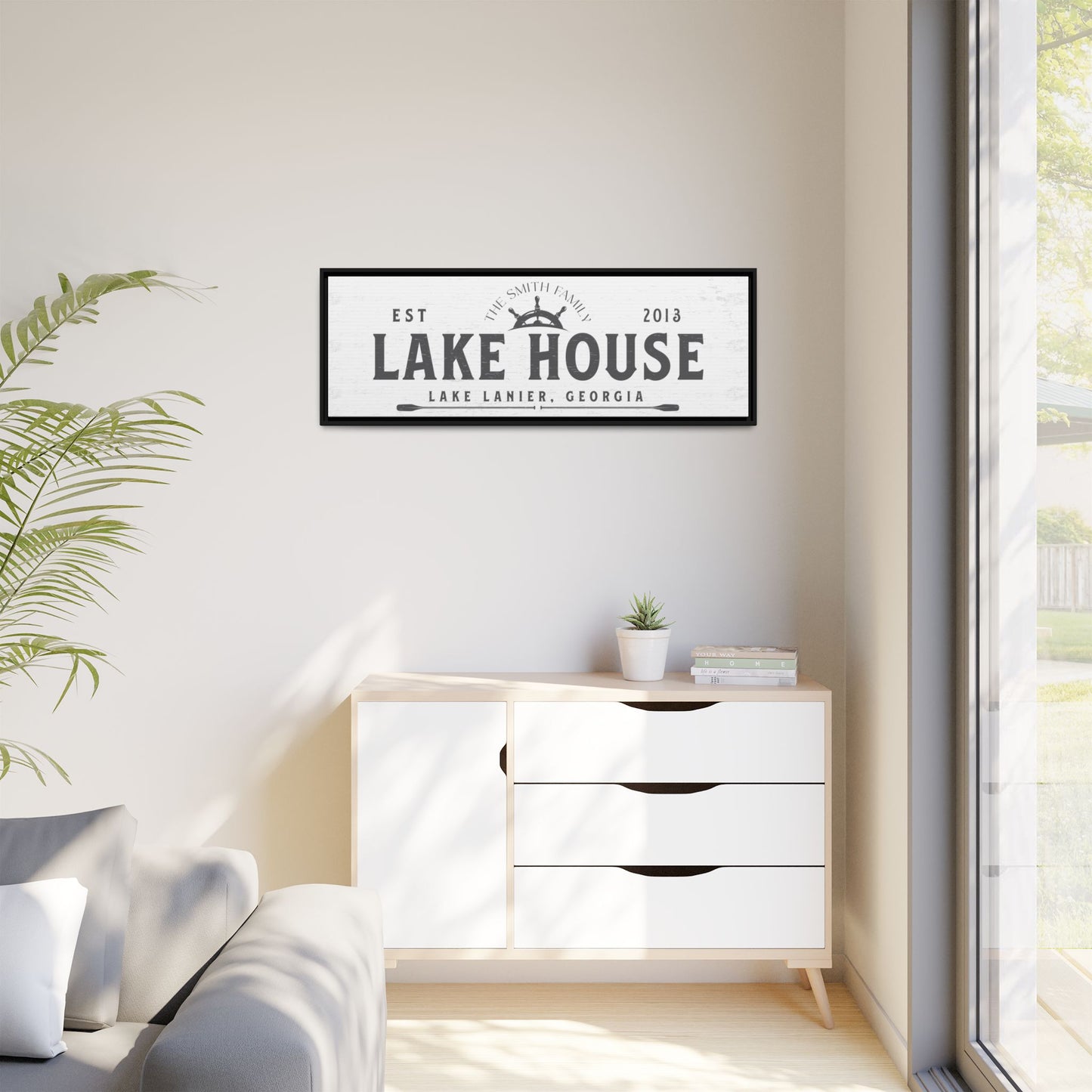 Personalized Lake House Sign - Custom Engraved Wood Wall Art for Cabin, Lodge, or Beach House - Unique Home Décor & Gift for Him, Her, or Anniversary