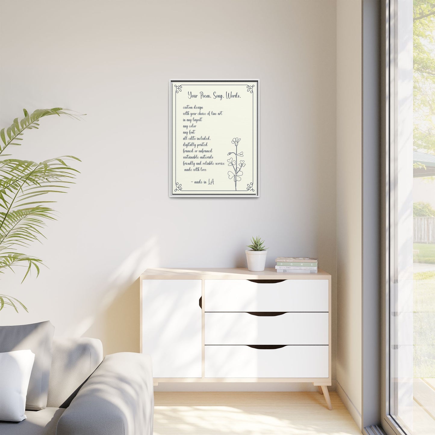 Custom Home Quotes Signs - Personalized Wall Art, Foil Poster or Framed Print with Your Text, Poem, Song Lyrics, Typography Art, Custom Gift for Home, Office, Therapy, Classroom, Counselor, or Social Worker Decor