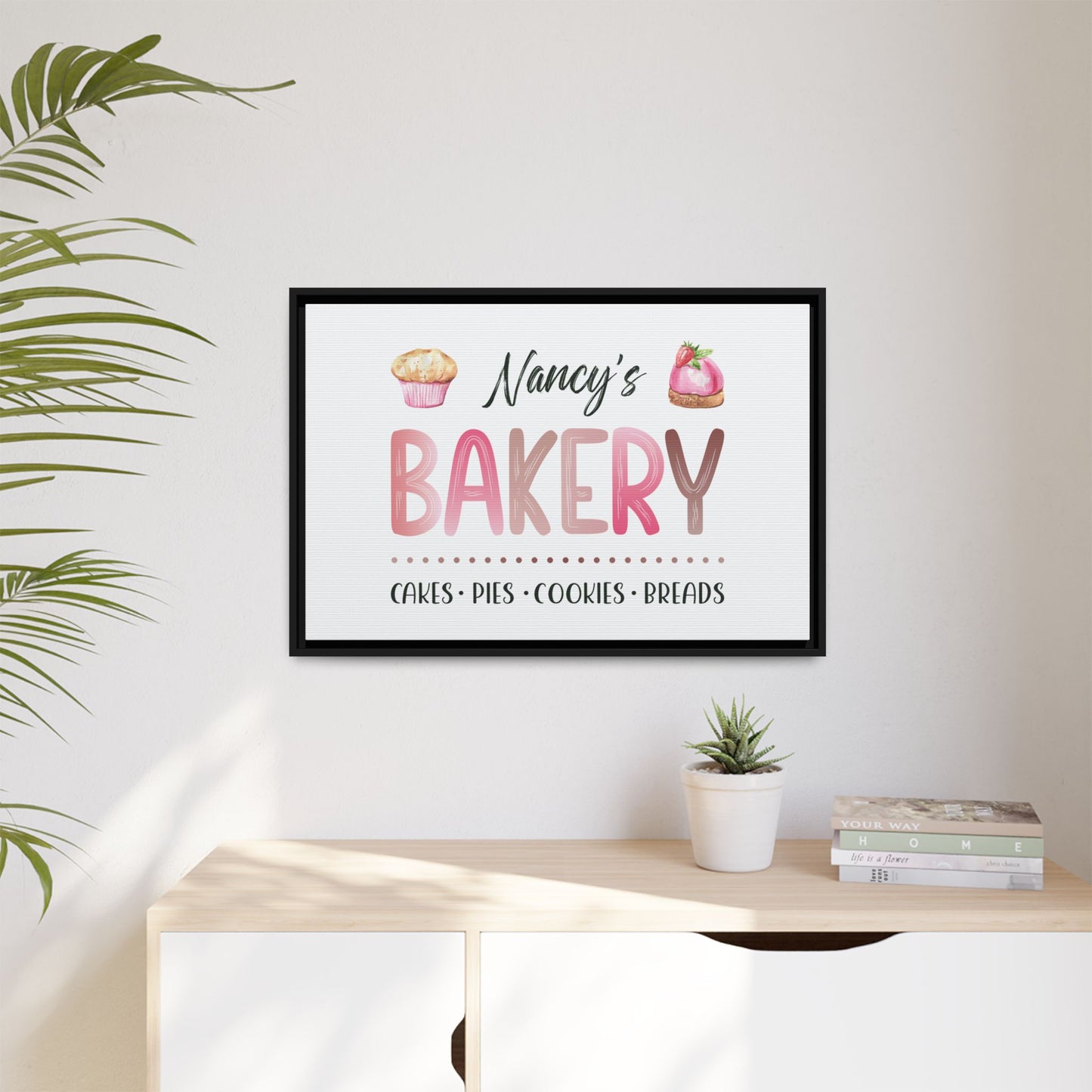 Custom Kids Bakery Sign - Personalized Bake Shop Sign for Play Kitchen & Girls Playroom Decor - Watercolor Baking Party Sign - Custom Kitchen Decor Gift for Daughter, Mom, or Grandma