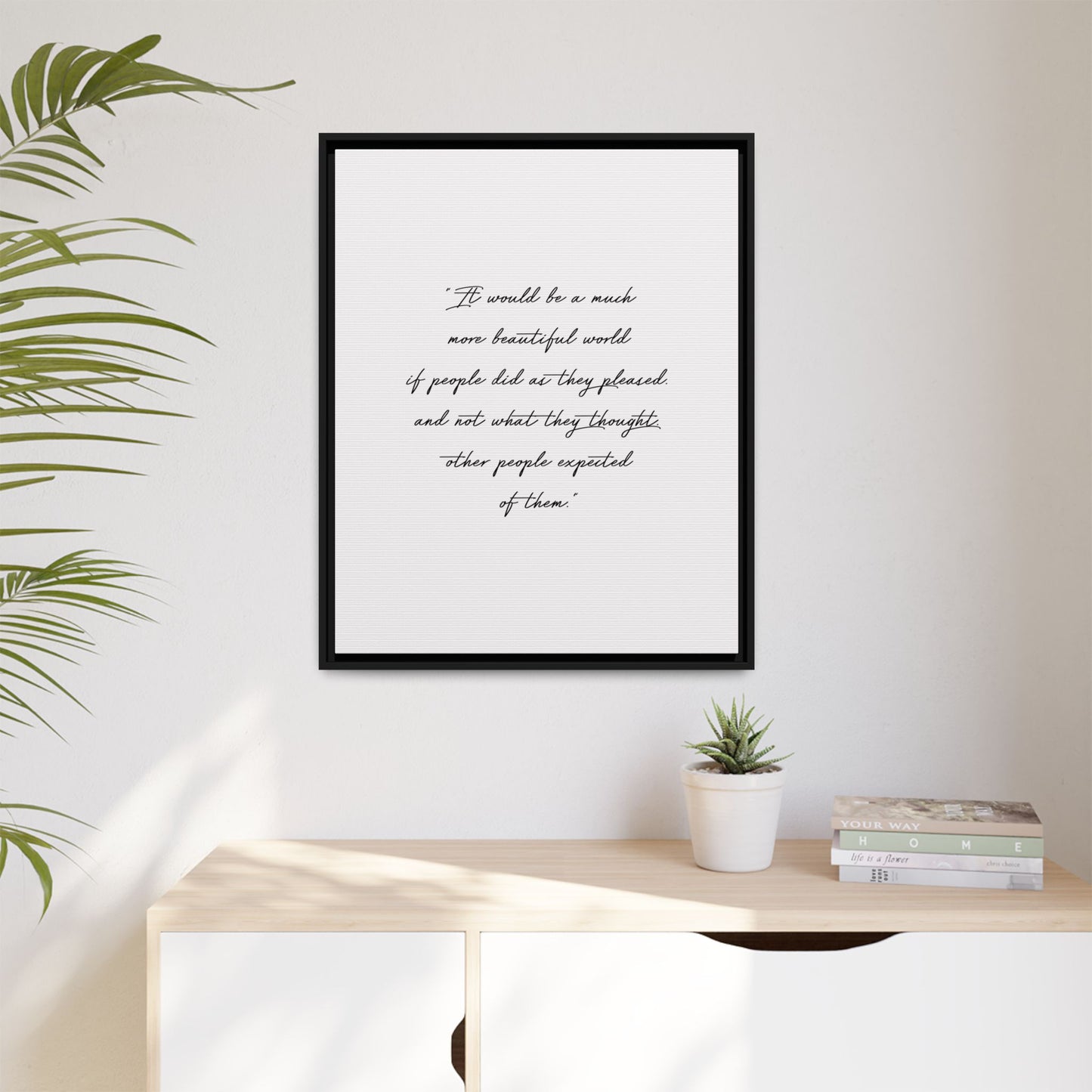 Custom Bedroom Quote Wall Art - Personalized Inspirational Typography Print for Bedrooms, Living Rooms - Framed Canvas - Minimalist Bedroom Wall Décor