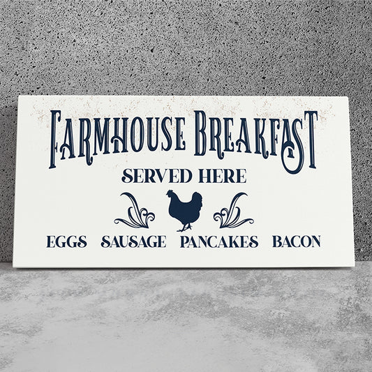 Personalized Farmhouse Kitchen Signs, Vintage Farmhouse Breakfast Sign, Farmhouse Kitchen Wall Art, Customizable Rustic Farmhouse Kitchen Signs for Home Decor