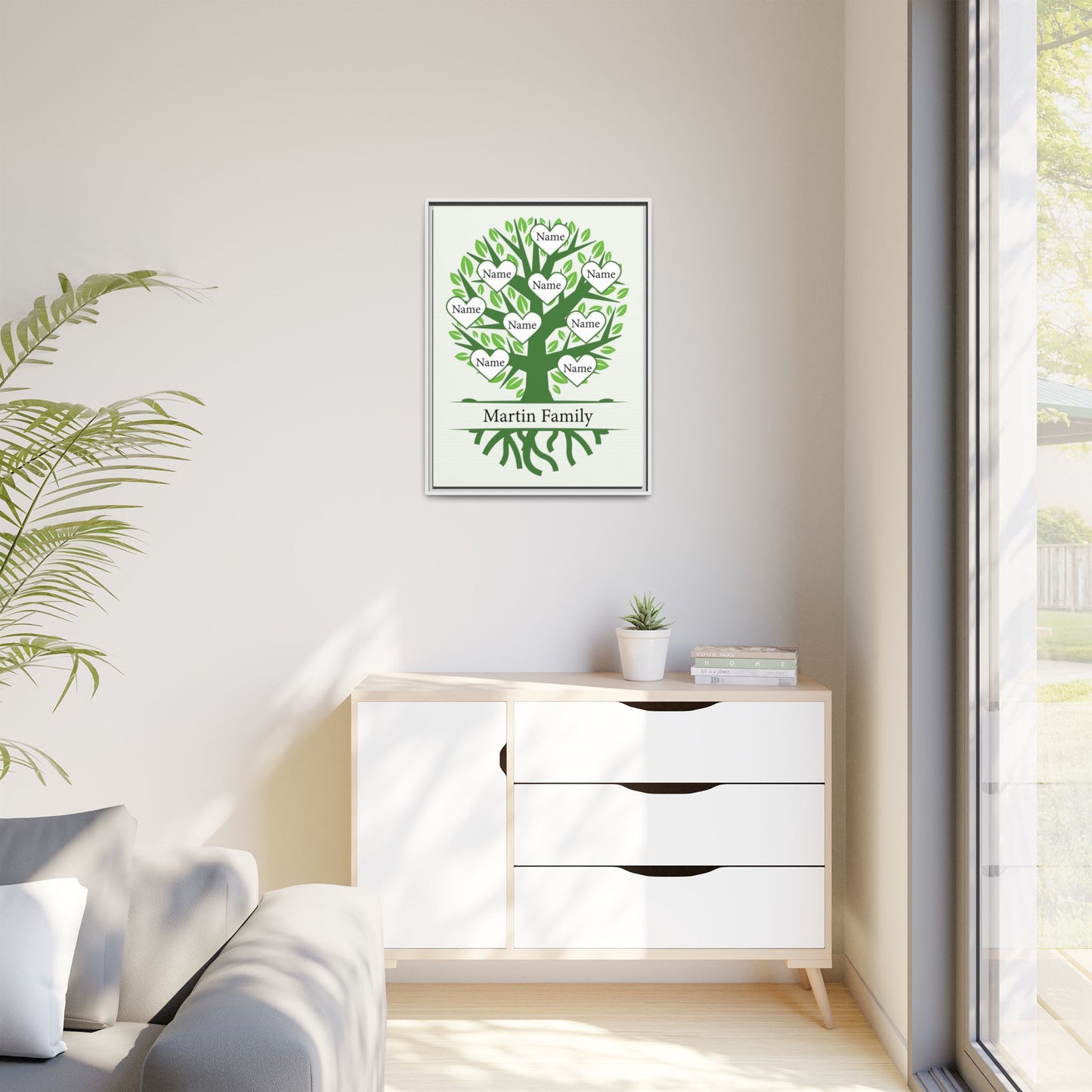 Personalized Family Tree Sign - Custom Family Name Template - Gifts for Mother's Day, Father's Day, Housewarming, or Christmas Wall Decor