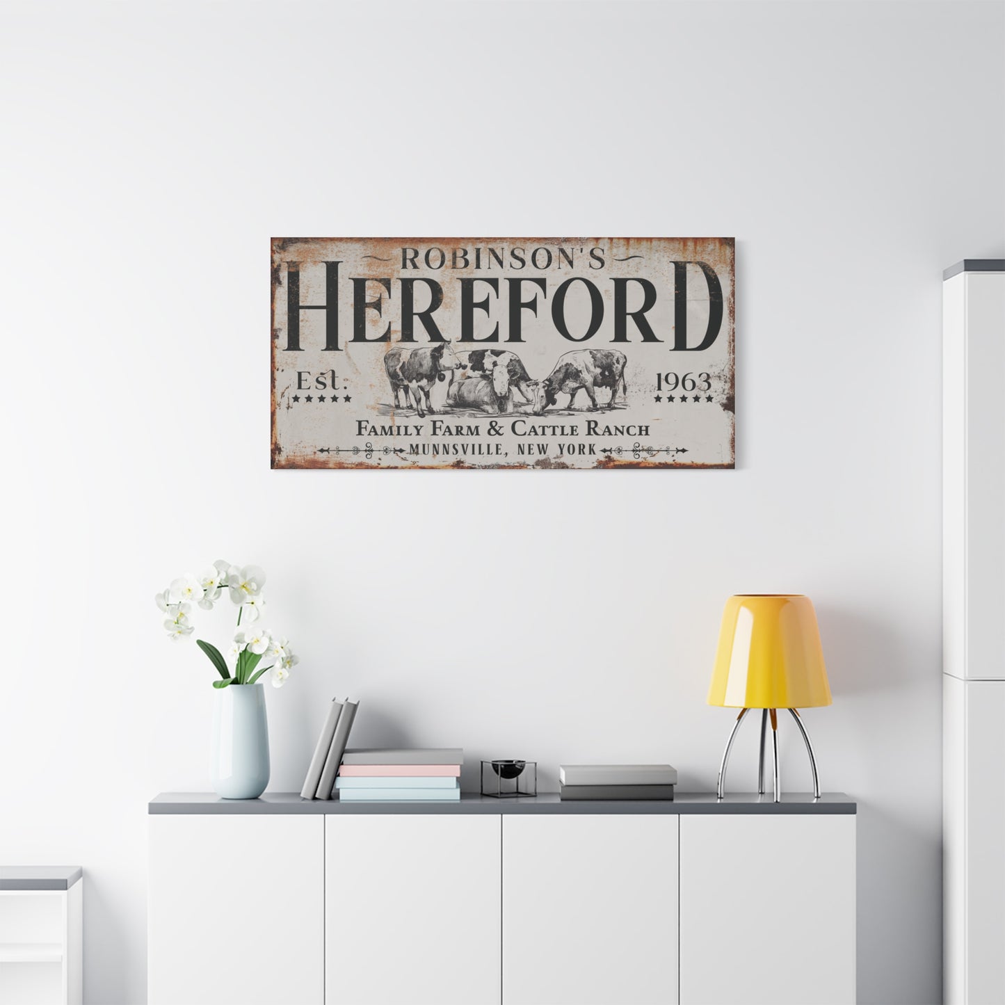 Personalized Farmhouse Sign | Custom Family Name Farm Sign with Established Date | Rustic Vintage Farmhouse Wall Decor for Kitchen, Entryway, or Yard | Country Farm Style