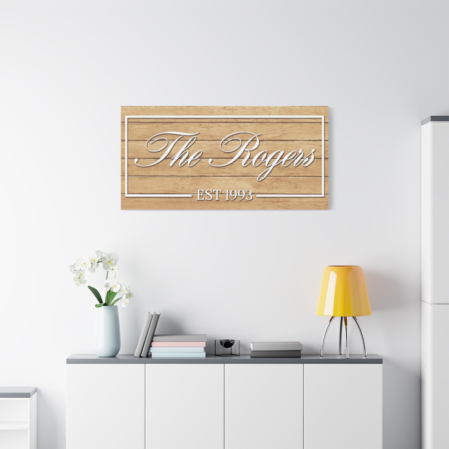 Personalized Family Last Name Sign - Custom Wooden Framed Family Last Name Sign - Family Established Sign for Wedding, Anniversary, Housewarming Gift