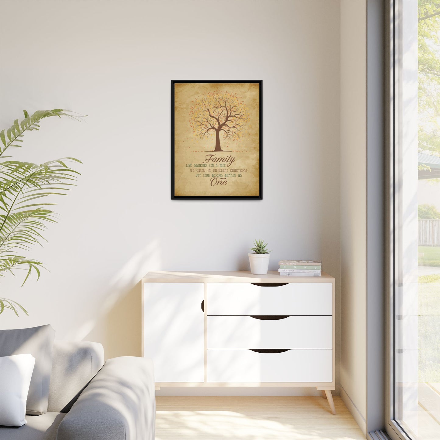 Personalized Family Tree Sign with Quote - Custom Family Name Wall Art, Family Tree Decor with Names, Rustic Home Decor Sign, Family Art and Quote for Living Room or Entryway