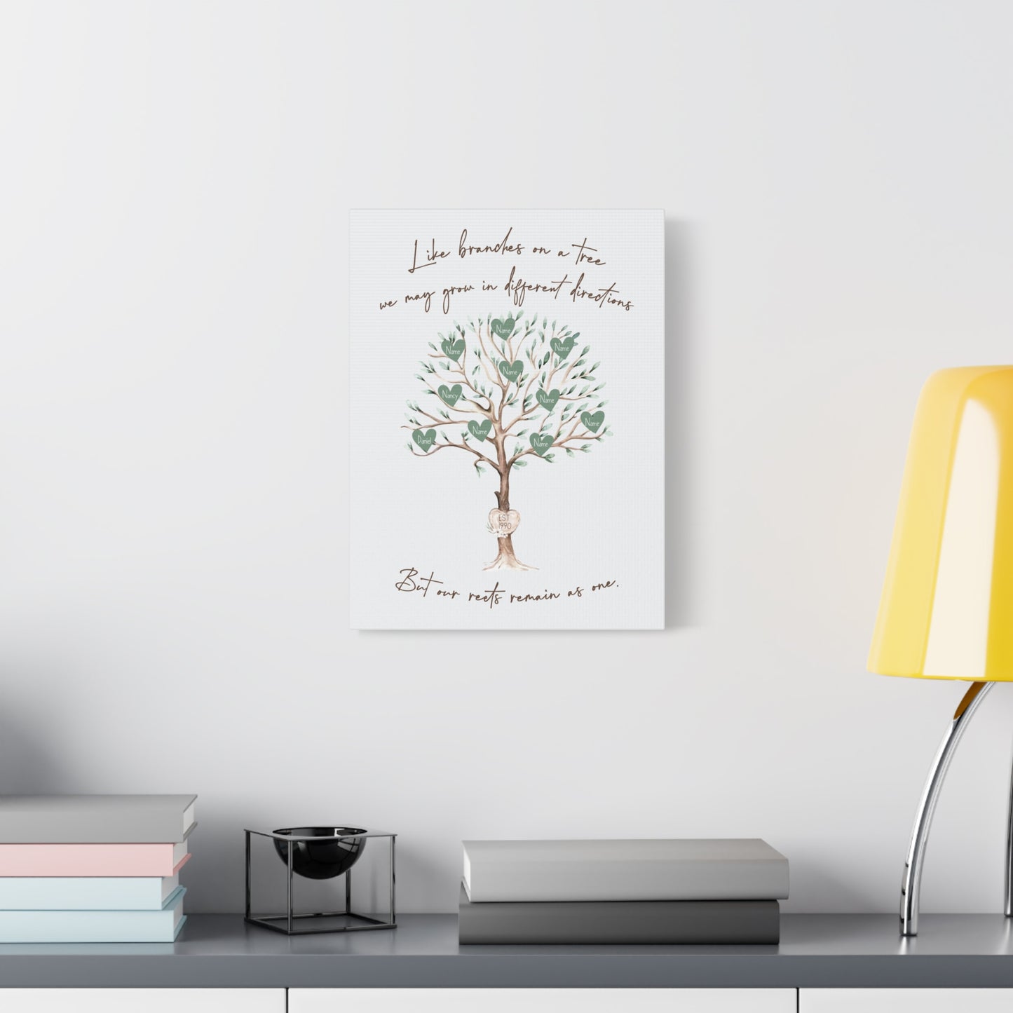Personalized Family Tree Gift - Custom Watercolor Family Tree Wall Art for Housewarming, Grandma, 25th Anniversary, Wedding or Family Reunion Décor