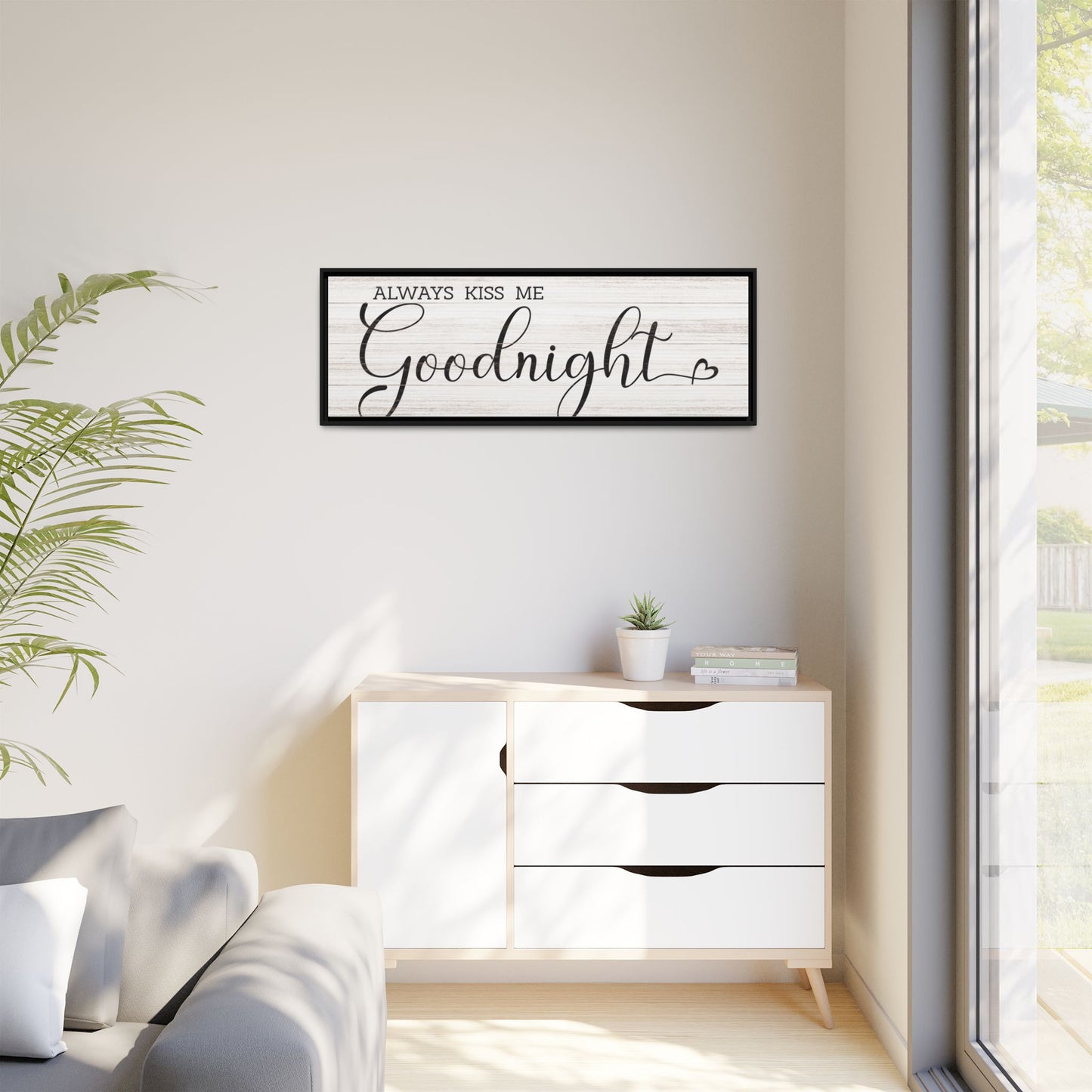 Custom Goodnight Sign - Personalized Love Quote Wall Art for Bedroom - Farmhouse Decor - New Home Gift & Bedroom Wall Decor