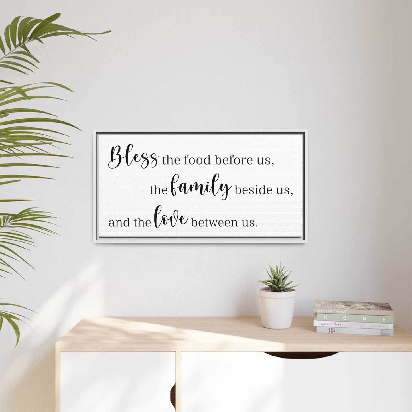 Custom Dining Room Signs – Personalized Dining Room Wall Decor, Kitchen Wall Art, Christian Home Decor, Bible Verse Quote, Farmhouse Style, Wooden Framed Sign, Wedding Gift