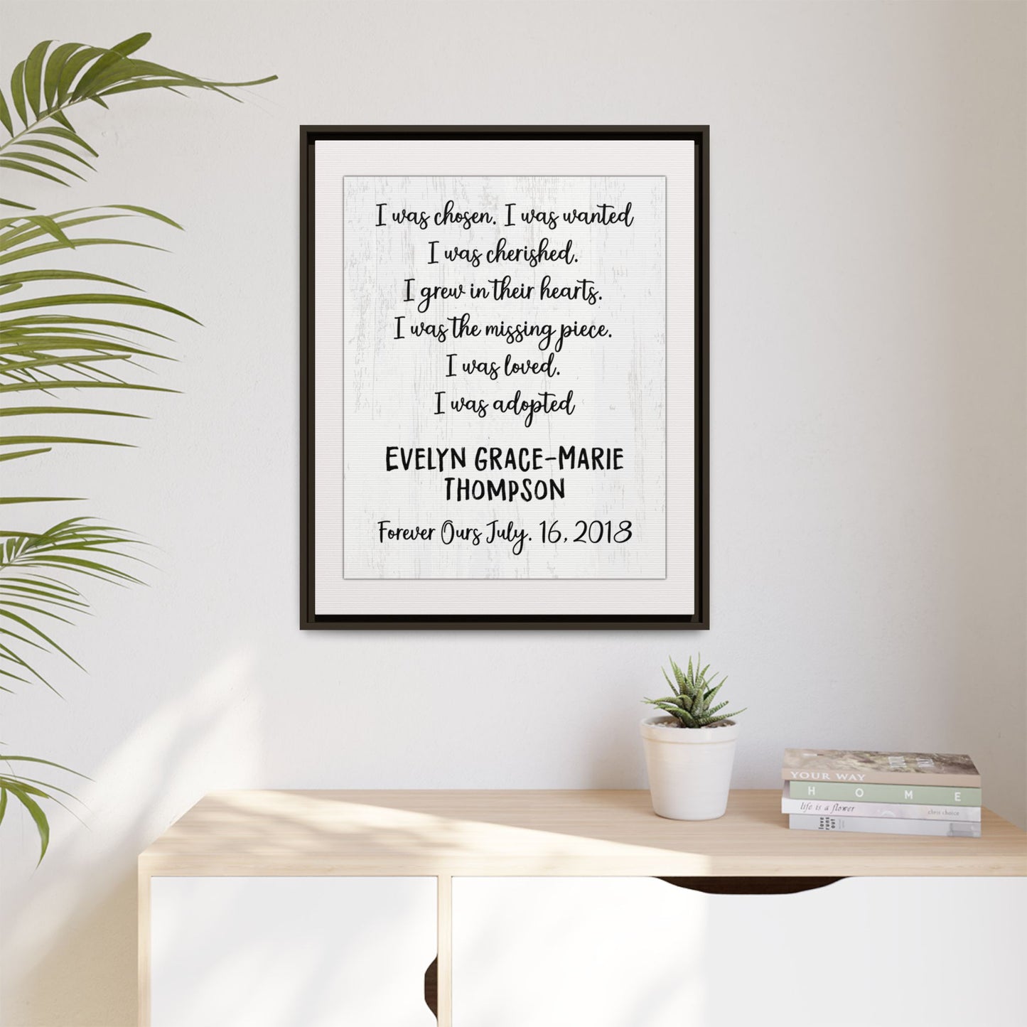 Personalized Adoption Day Sign - Custom Officially Adopted Wall Art - Courtroom Adoption Sign - Adoption Gift for Parents - Custom Family Gift
