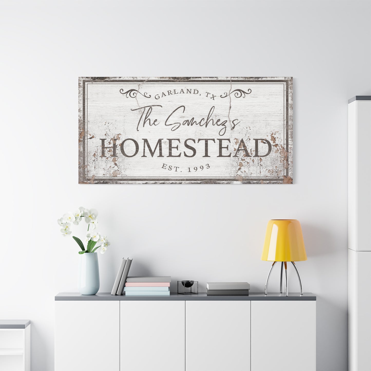 Personalized Homestead Family Name Sign for Farmhouse – Rustic Vintage Farmhouse Wall Art – Custom Last Name Sign with Established Date for Home Décor, Housewarming, Christmas, and Real Estate Gifts