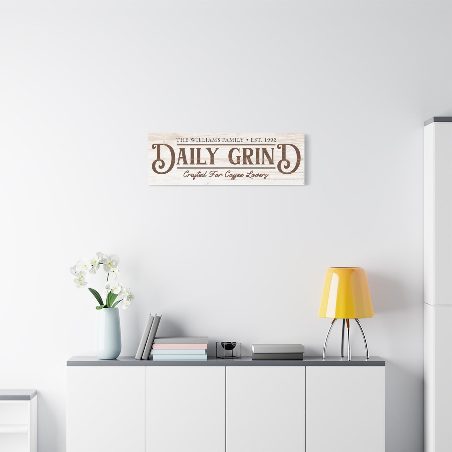 Custom Coffee Bar Sign - Personalized Daily Grind Coffee Bar Sign - Rustic Canvas for Coffee Lovers - Vintage-Inspired Coffee Station Décor