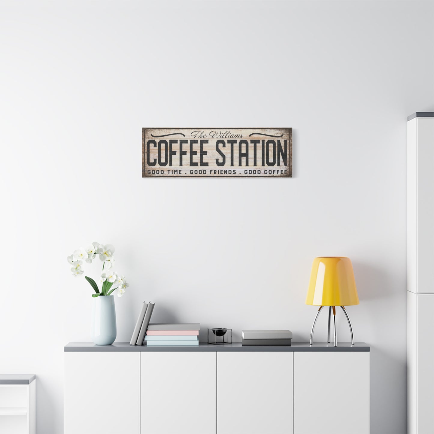 Personalized Coffee Bar Sign - Custom Rustic Wall Decor for Cafe, Corner Bar, or Coffee Shop