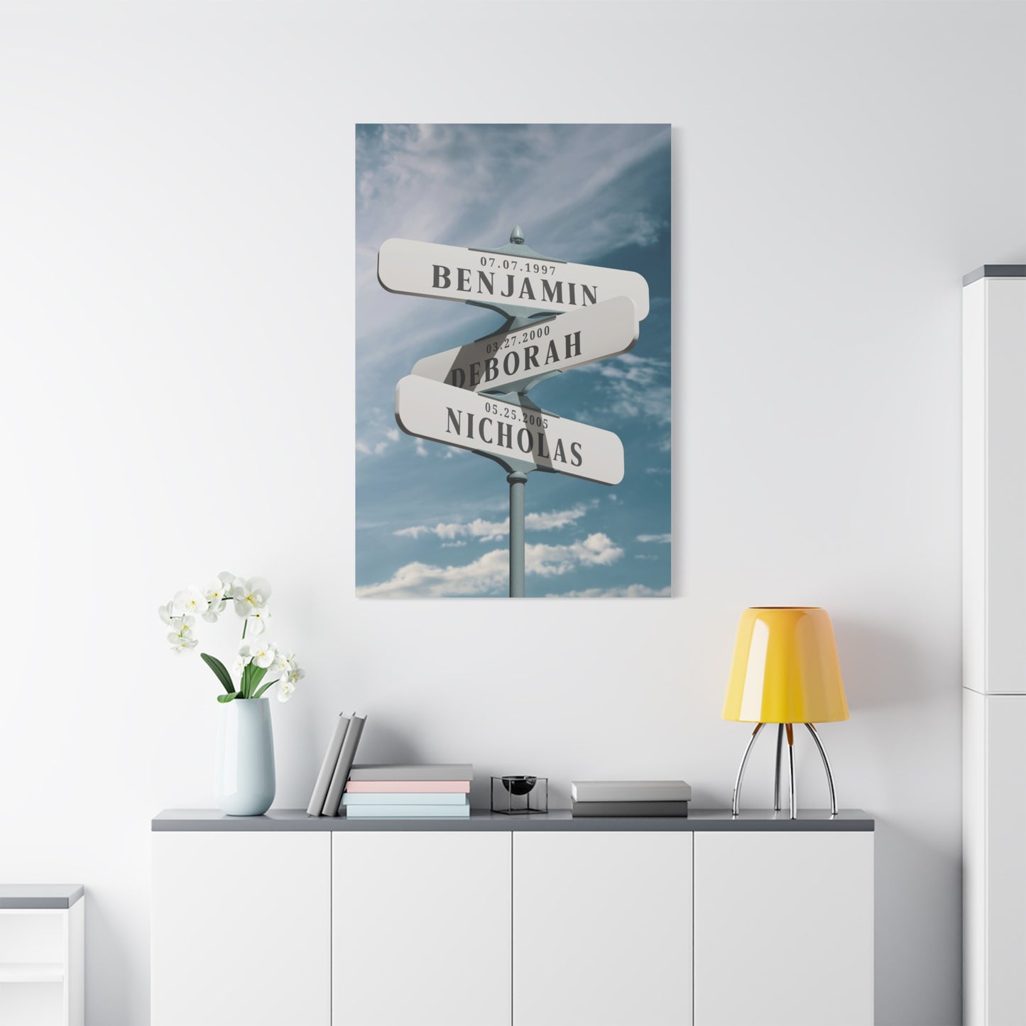 Personalized Vintage Street Name Sign Canvas - Custom Name & Direction Sign | Rustic Wedding, Anniversary, Engagement Gift | Directional Street Signs- Left Arrow, Right Arrow