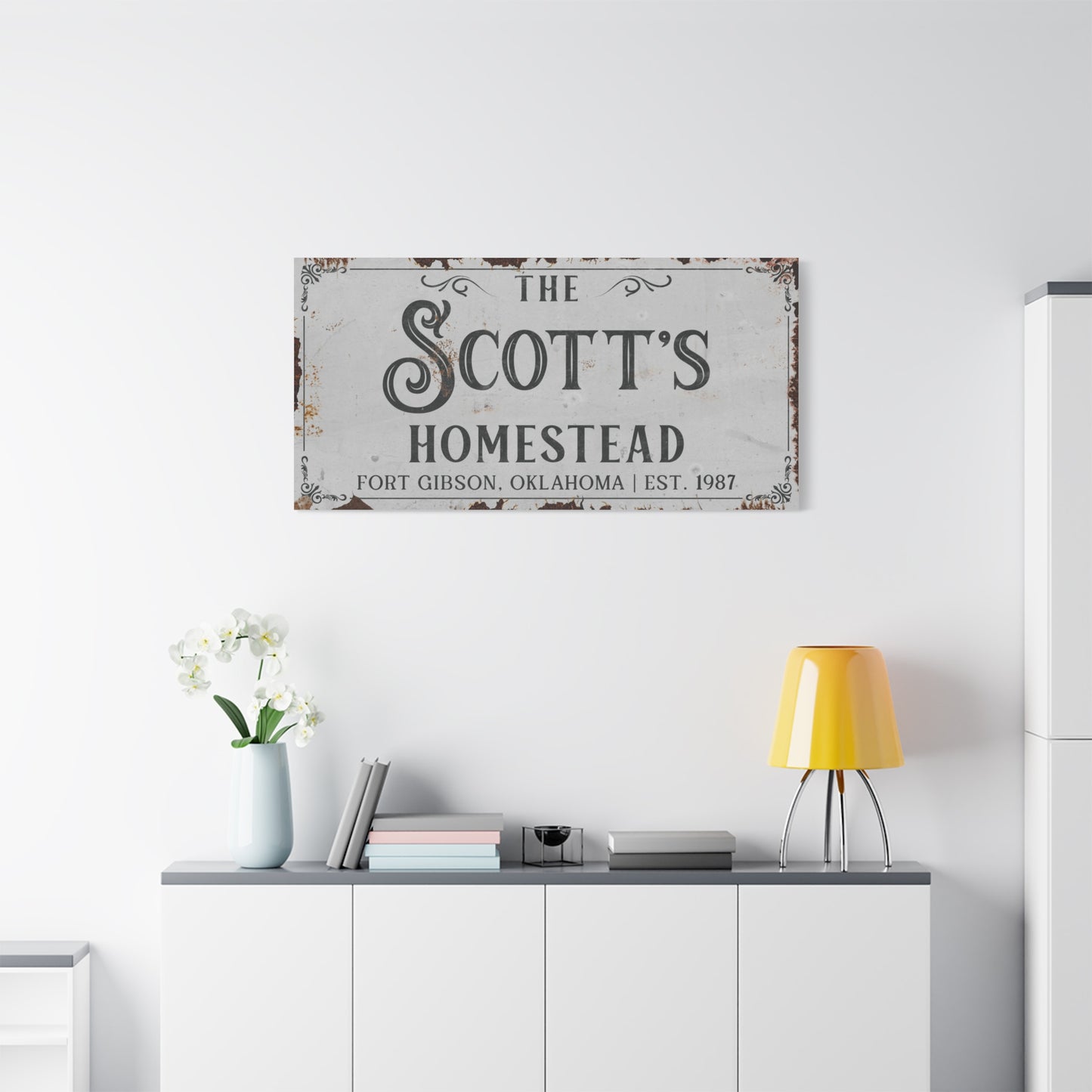 Personalized Homestead Sign | Custom Farmhouse Homestead Canvas Wall Art | Rustic Family Name Sign | Vintage Farmhouse Decor | Homestead Gifts | Country Style Wall Art