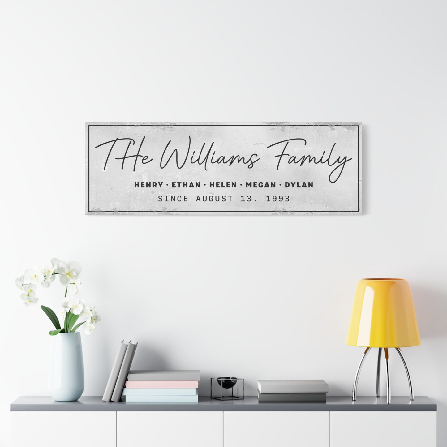 Personalized Family Name Sign with Kids' Names - Custom Wood Framed Last Name Wall Art for Farmhouse, Lake House, or Cabin Decor - Great Gift for Weddings, Anniversaries, Parents, or Grandparents