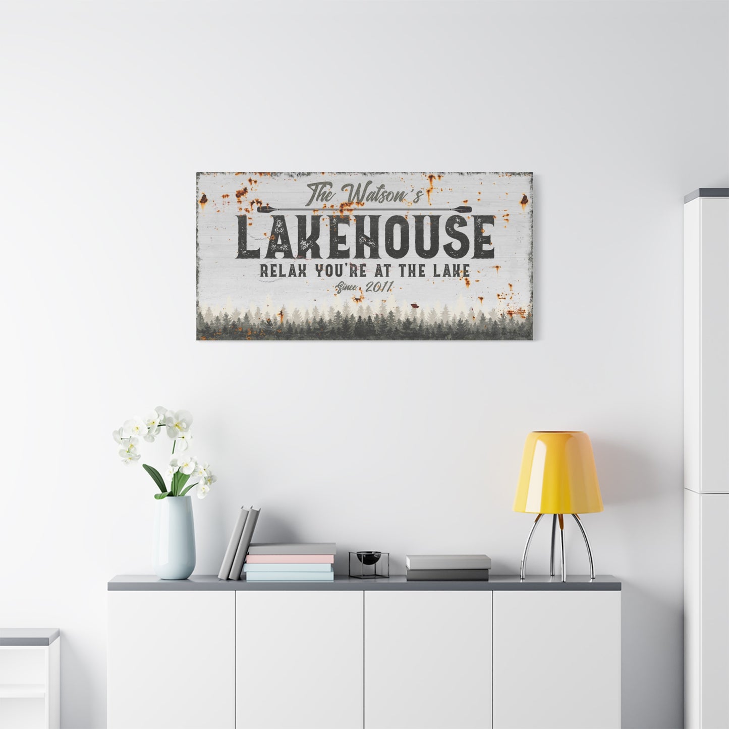 Personalized Lake House Sign | Custom Rustic Lake House Decor | Family Name Wall Art | Unique Lake House Gift | Cabin and Camping Wall Decor | Custom Lake Signs for Home, Porch, and Garage | Housewarming Gift
