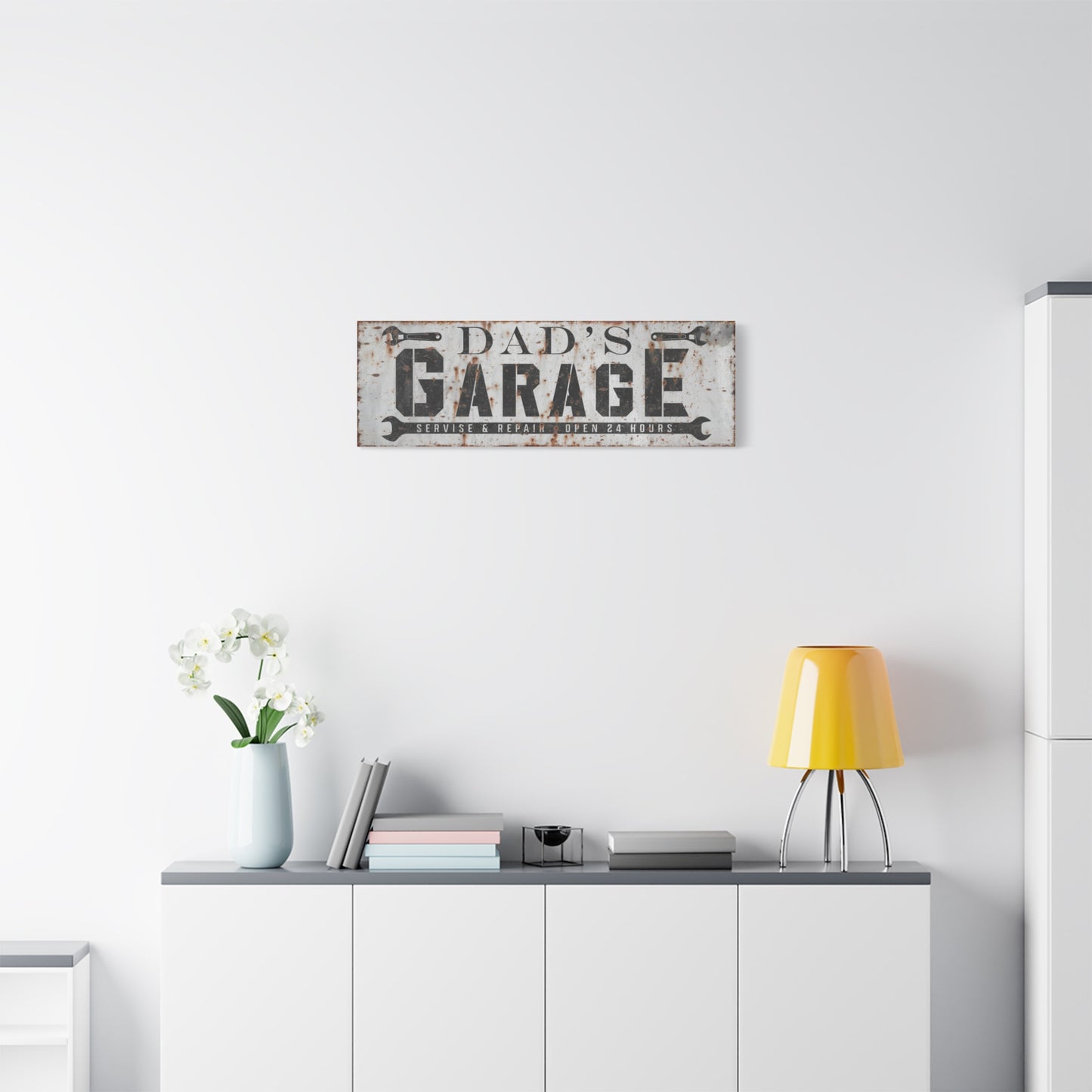 Personalized Garage Sign - Custom Garage Decor with Name and Color - Dad’s Garage, Grandpa’s Workshop, Man Cave, Mechanic Shop, Perfect Father’s Day, Birthday, or Housewarming Gift