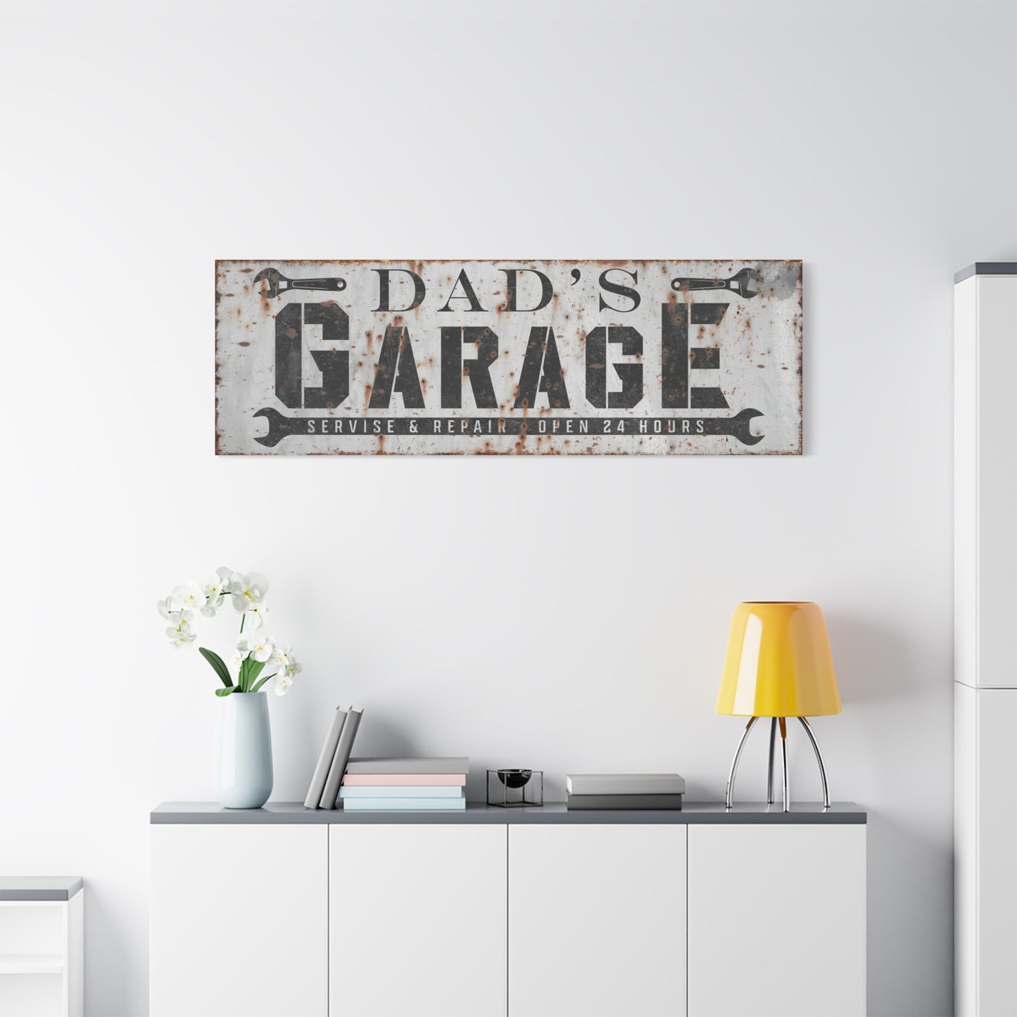 Personalized Garage Sign - Custom Garage Decor with Name and Color - Dad’s Garage, Grandpa’s Workshop, Man Cave, Mechanic Shop, Perfect Father’s Day, Birthday, or Housewarming Gift