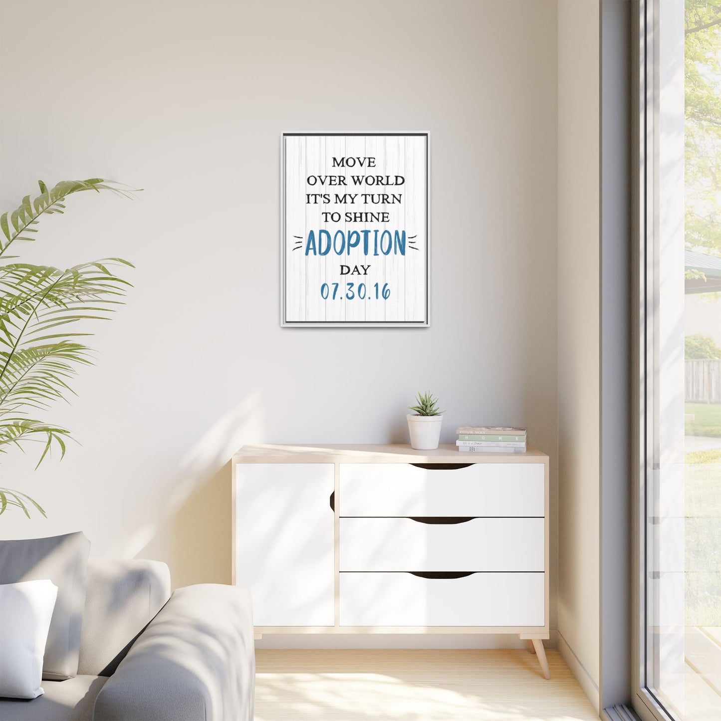 Personalized Adoption Day Sign with Dates - Custom Gotcha Day Canvas Wall Art for Nursery or Home Décor - Thoughtful Gift for Adopted Child or New Family