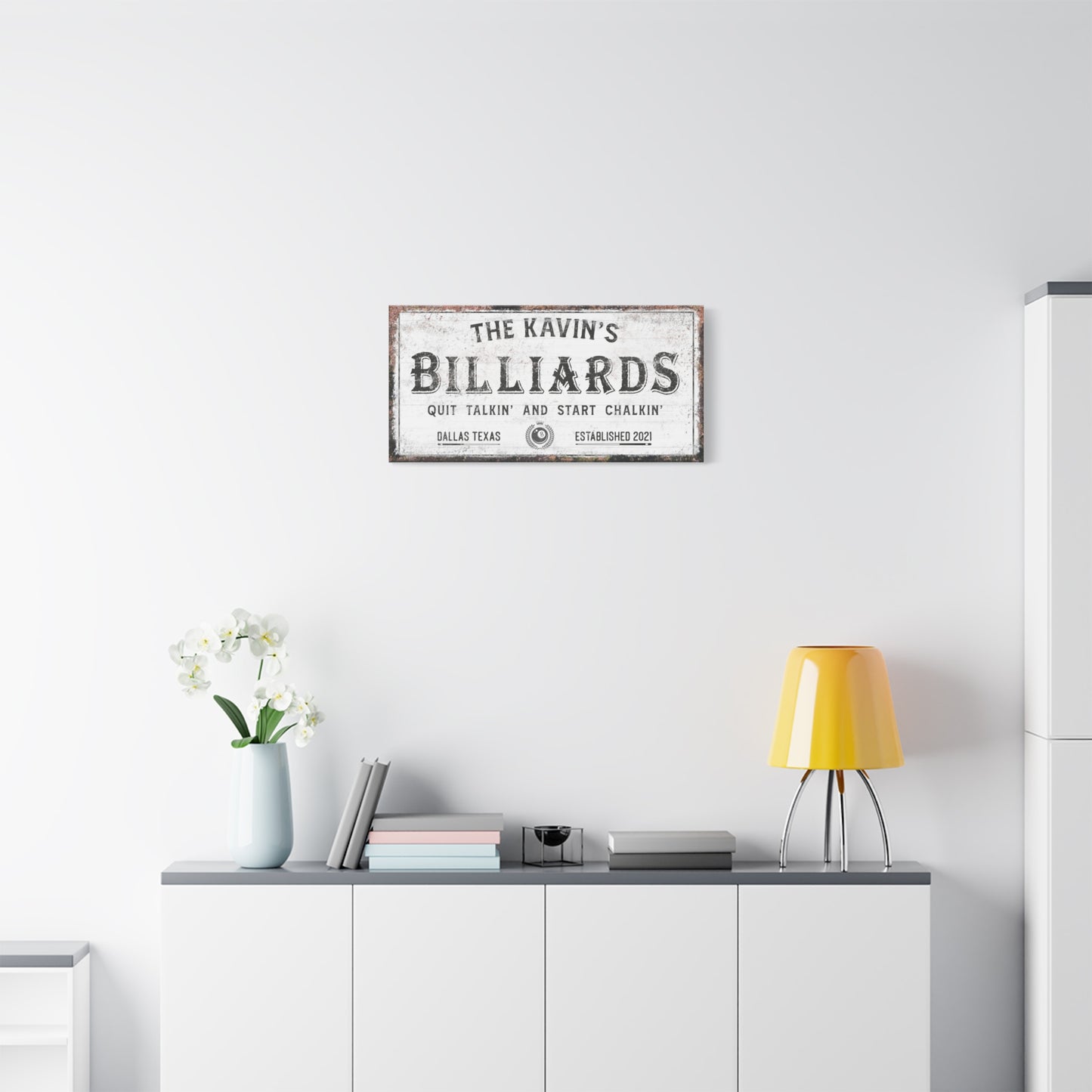 Personalized Billiards Sign - Tailored Canvases Billiards Decor, Room Accessories, Personalized Pool Hall Wall Art, Canvas Decoration for Men, Him, Boys for Bar, Outdoor, Patio