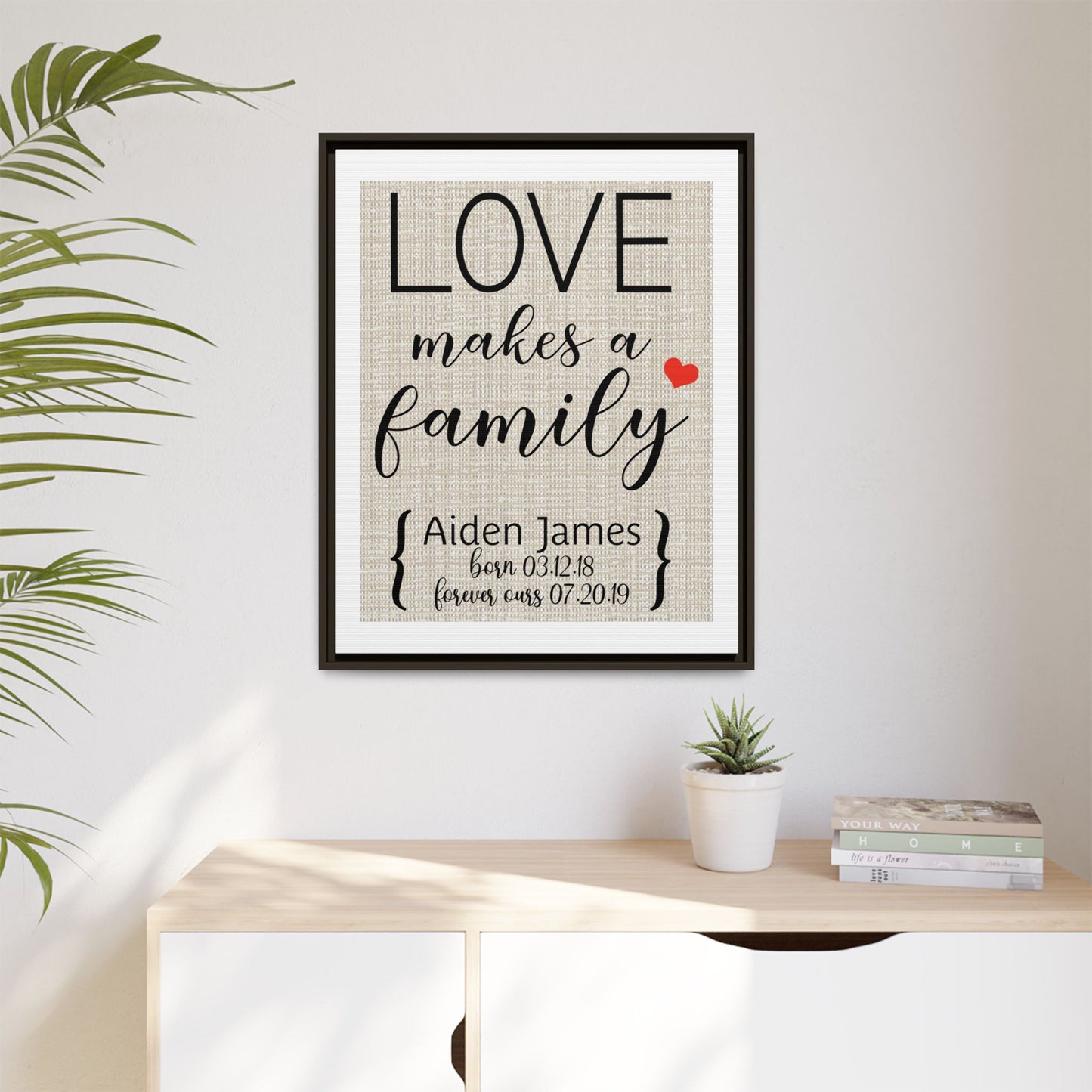 Personalized Adoption Day Sign - Custom Adoption Gift - Family Wall Decor for Adopting Baby, New Home, or Wedding - Thoughtful Gift for Housewarming or Bridal Shower