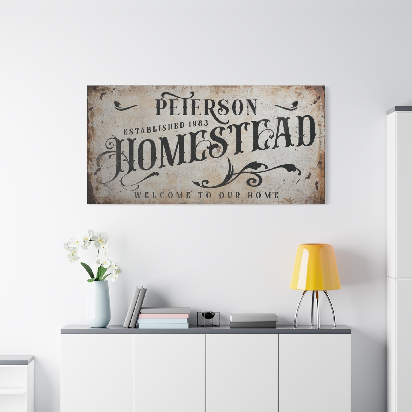 Personalized Homestead Sign - Custom Family Name Sign, Rustic Farmhouse Wall Decor, Vintage Wooden Plaque, Homestead Gifts, Family Heritage Display, Establish Date Sign, Country Home Decor