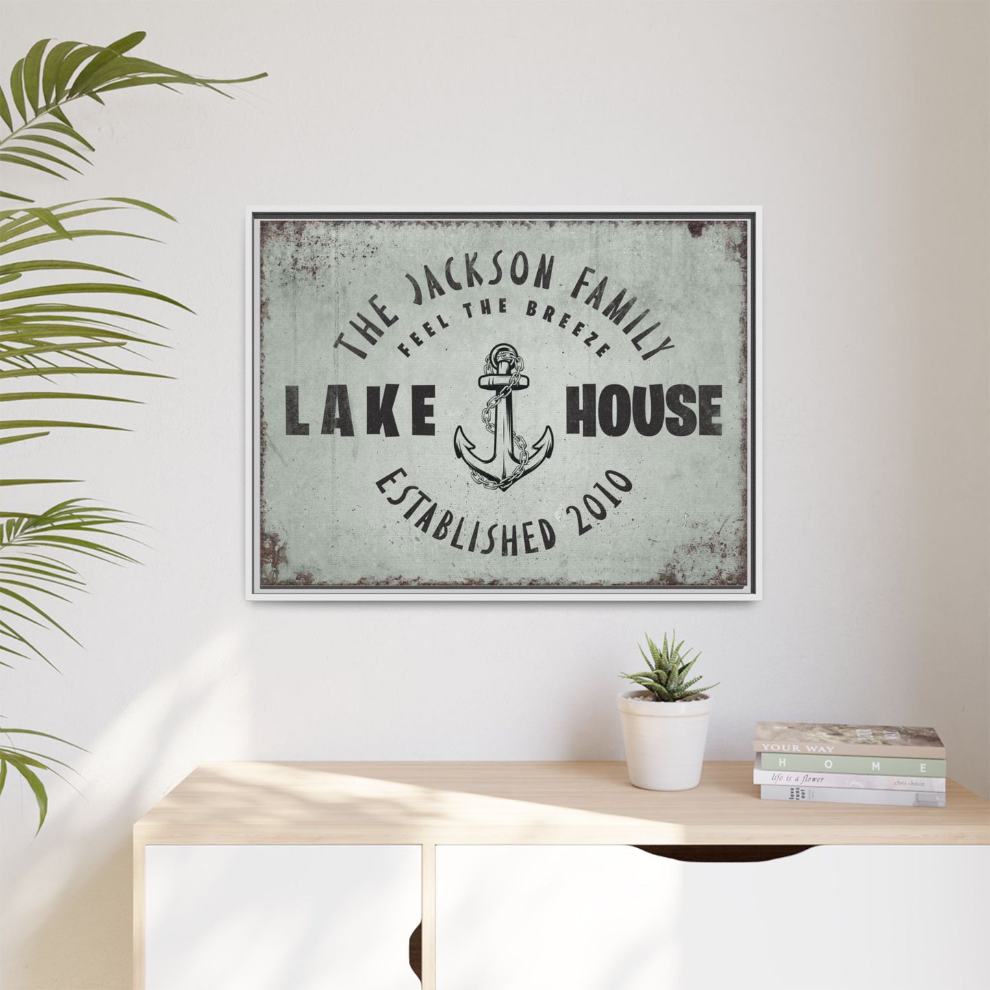 Custom Lake House Sign - Personalized Lake House Sign, Framed Print, Rustic Wall Decor, Lake House Decor, Established Sign, Custom Gifts, Lake Life, Cabin and Garage Decor