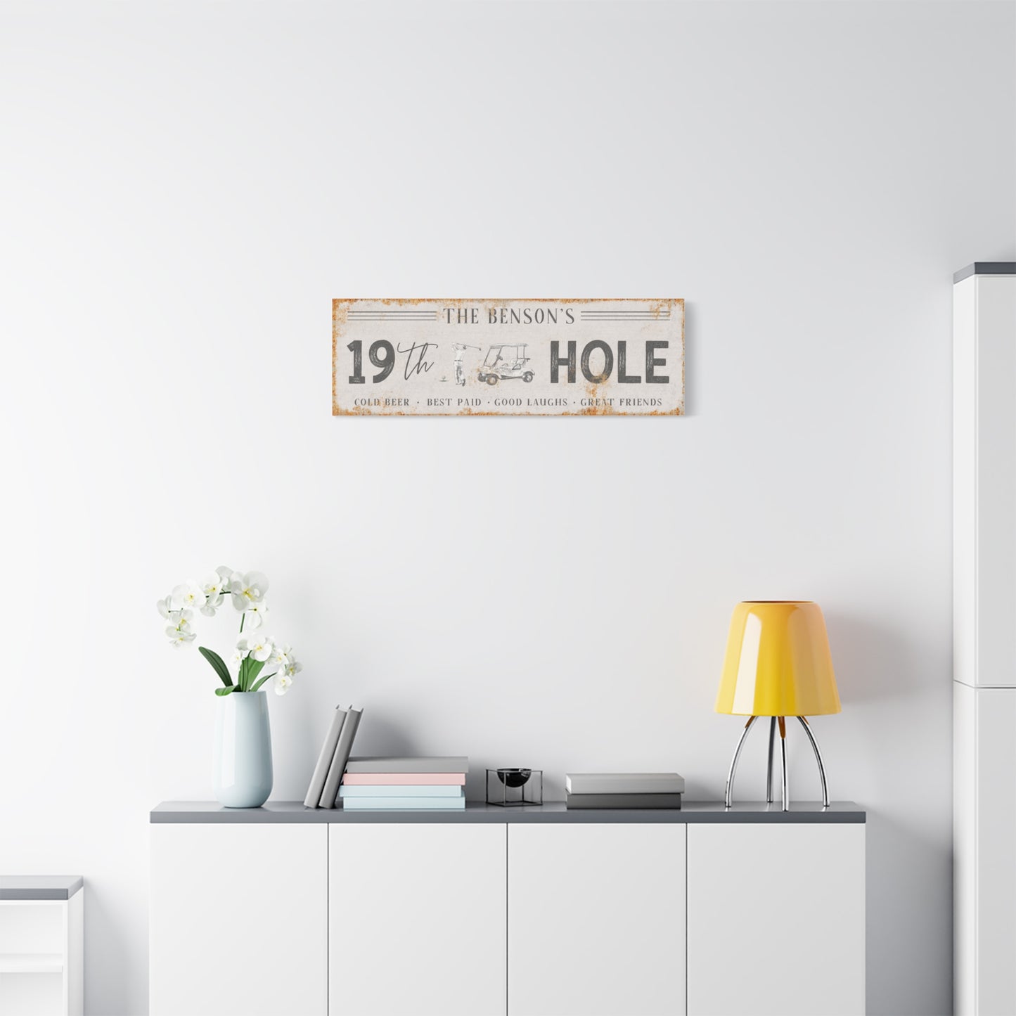 Personalized 19th Hole Sign - Custom Golf Wall Decor | Unique Golf Gifts for Men, Dad, Husband - Man Cave, Basement Bar, Outdoor - Golfing Decor & Sports Monogram - Perfect Housewarming Gift - Golf Club Wall Art & Custom Sign