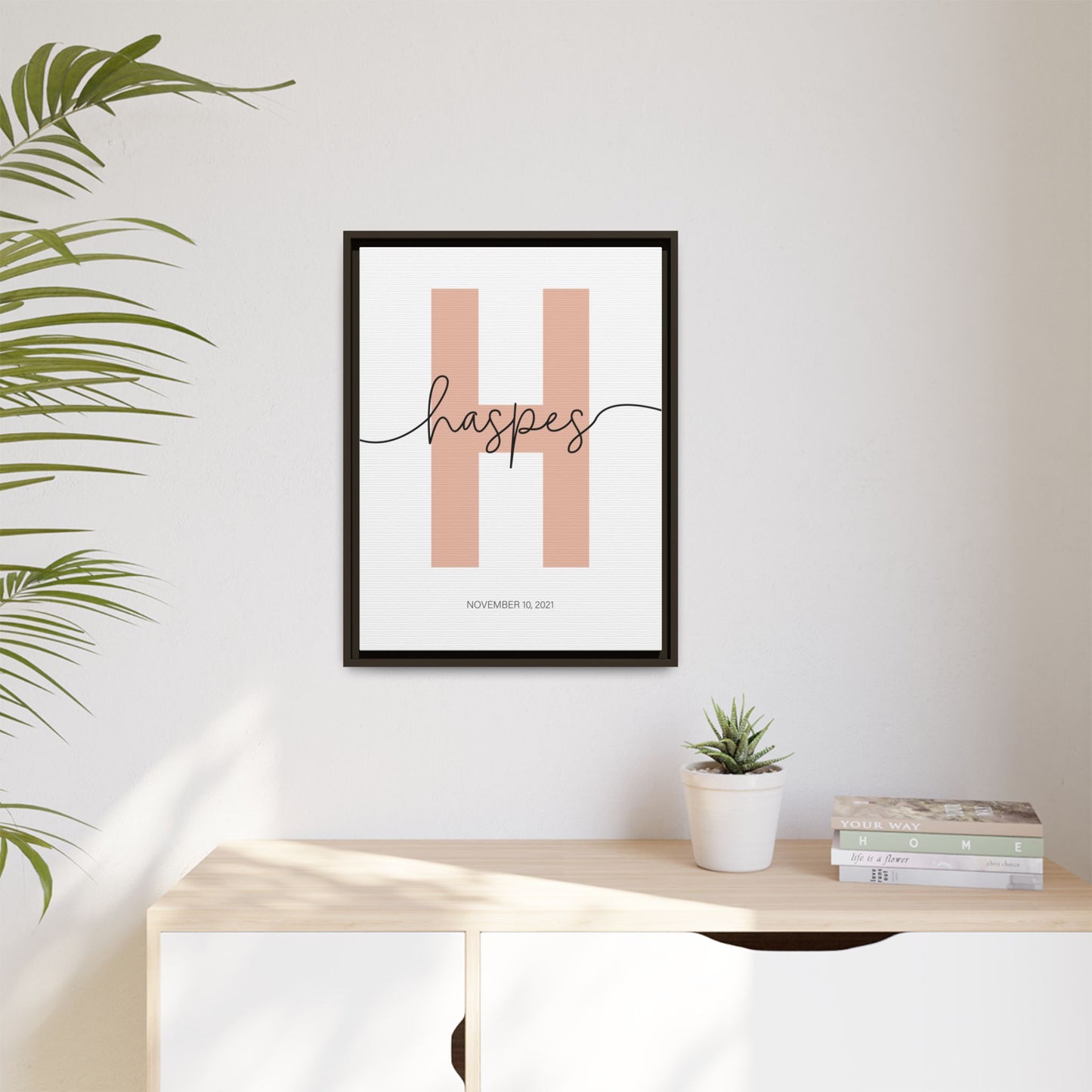 Personalized Monogrammed Wall Art - Initial Name Print, Custom Name Printable Nursery Wall Art, Baby Name Sign, Monogram Letter Print, Floral & Scalloped Birth Print for Baby Girl, Kids Room, Playroom