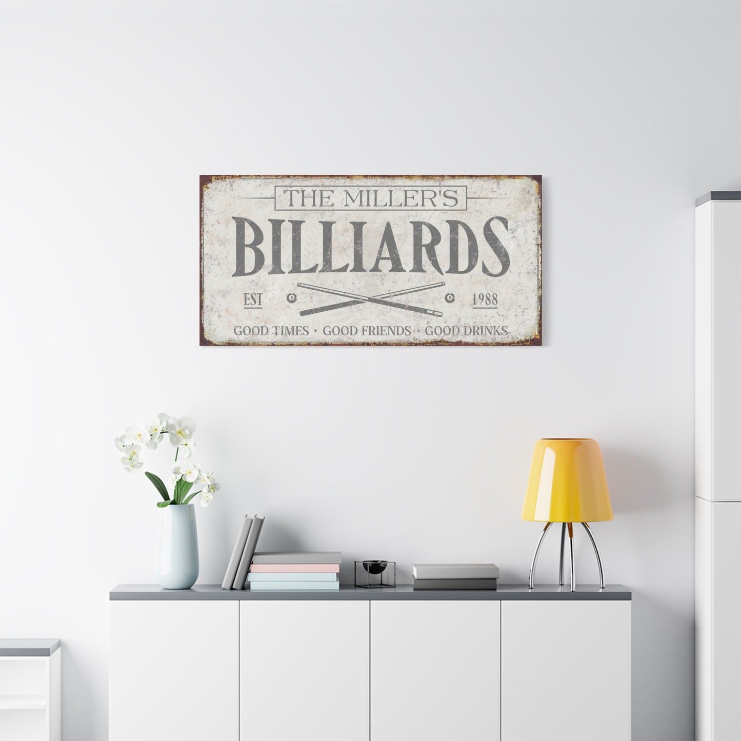 Personalized Billiards & Lounge Sign – Custom Pool Hall Decor, Man Cave & Game Room Wall Art, Bar and Lounge Sign, Basement & Garage Decor, Pool Table Room Name Sign, Vintage Gift for Him