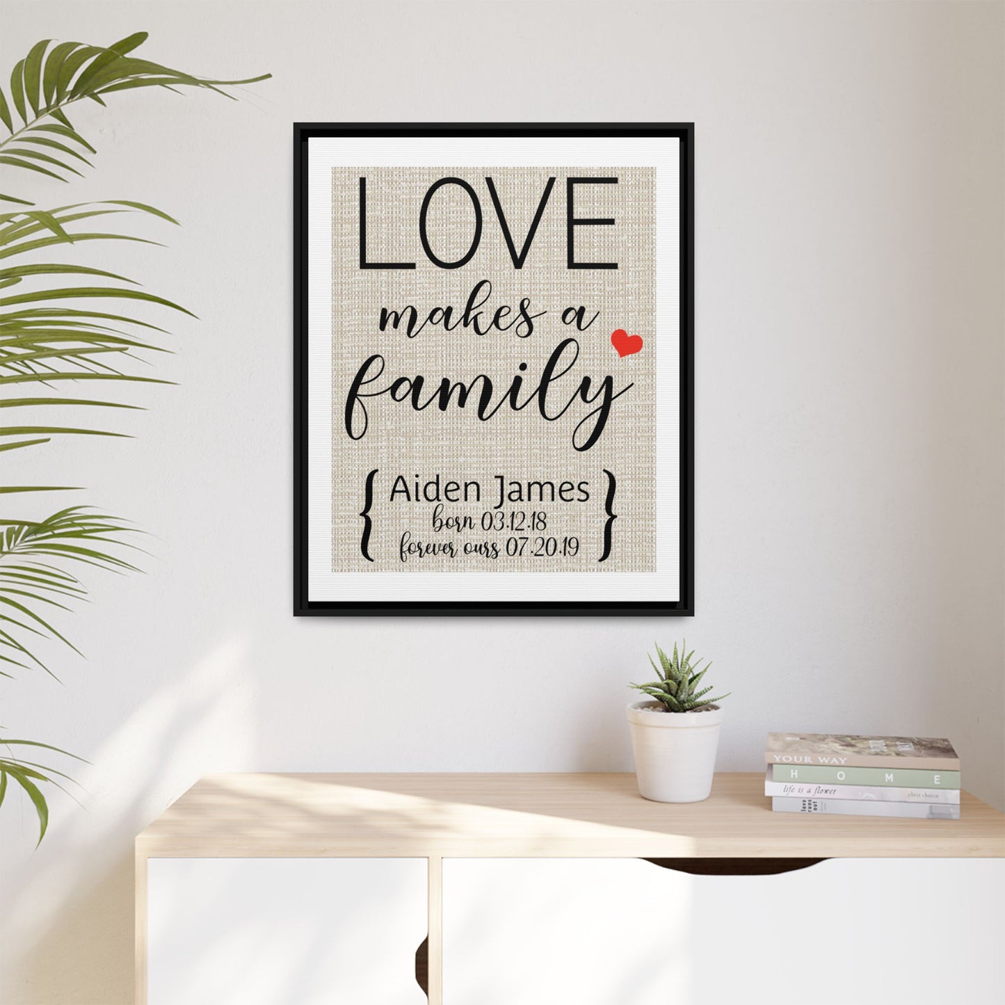 Personalized Adoption Day Sign - Custom Adoption Gift - Family Wall Decor for Adopting Baby, New Home, or Wedding - Thoughtful Gift for Housewarming or Bridal Shower