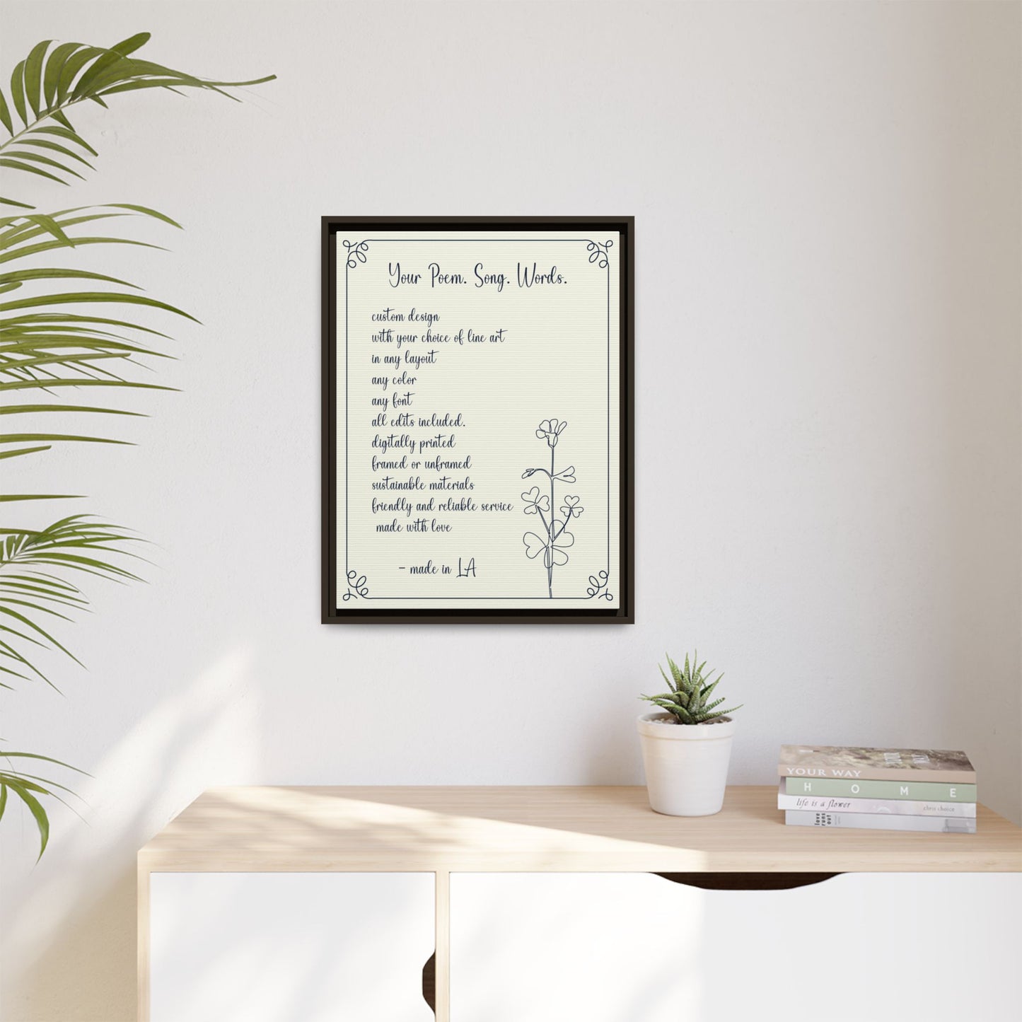 Custom Home Quotes Signs - Personalized Wall Art, Foil Poster or Framed Print with Your Text, Poem, Song Lyrics, Typography Art, Custom Gift for Home, Office, Therapy, Classroom, Counselor, or Social Worker Decor