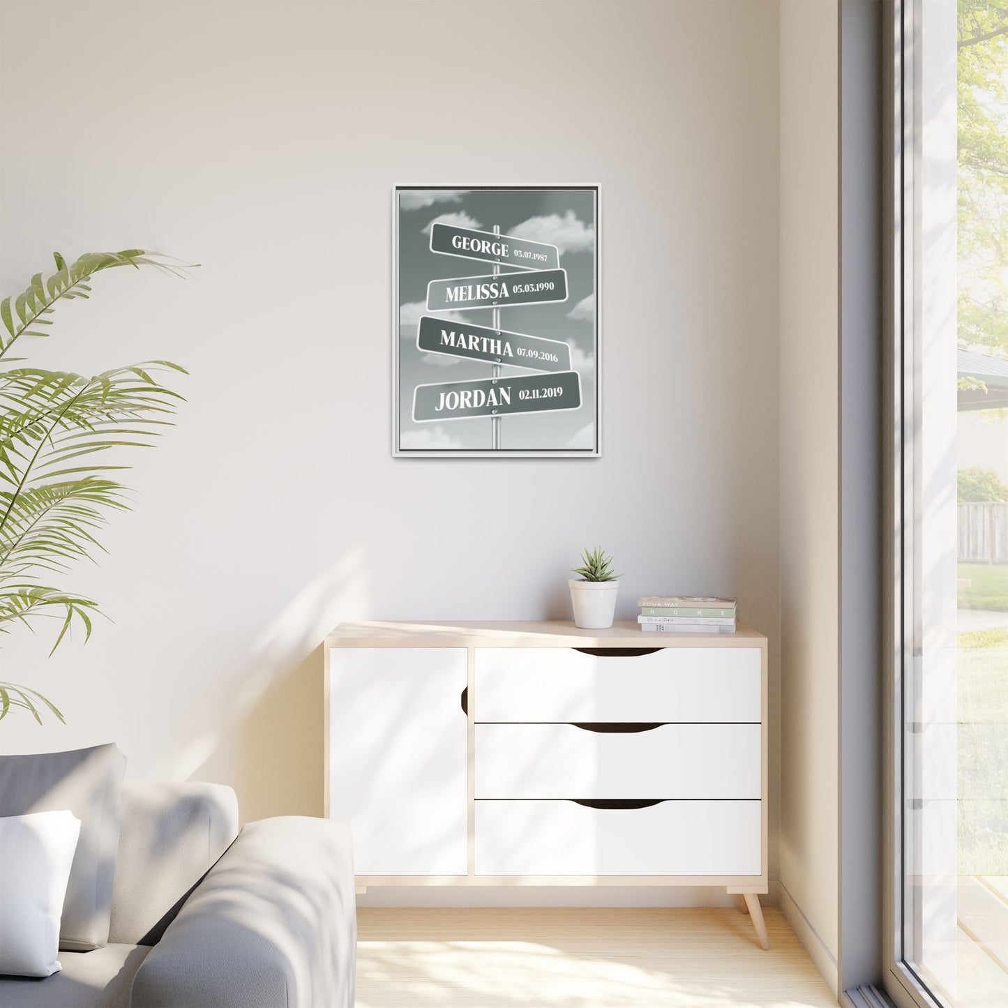 Personalized Family Name Street Sign Canvas - Custom Road Sign Wall Art, Important Dates & Intersection of Love - Unique Gift for Couples, Parents, Grandparents, Weddings, Anniversaries