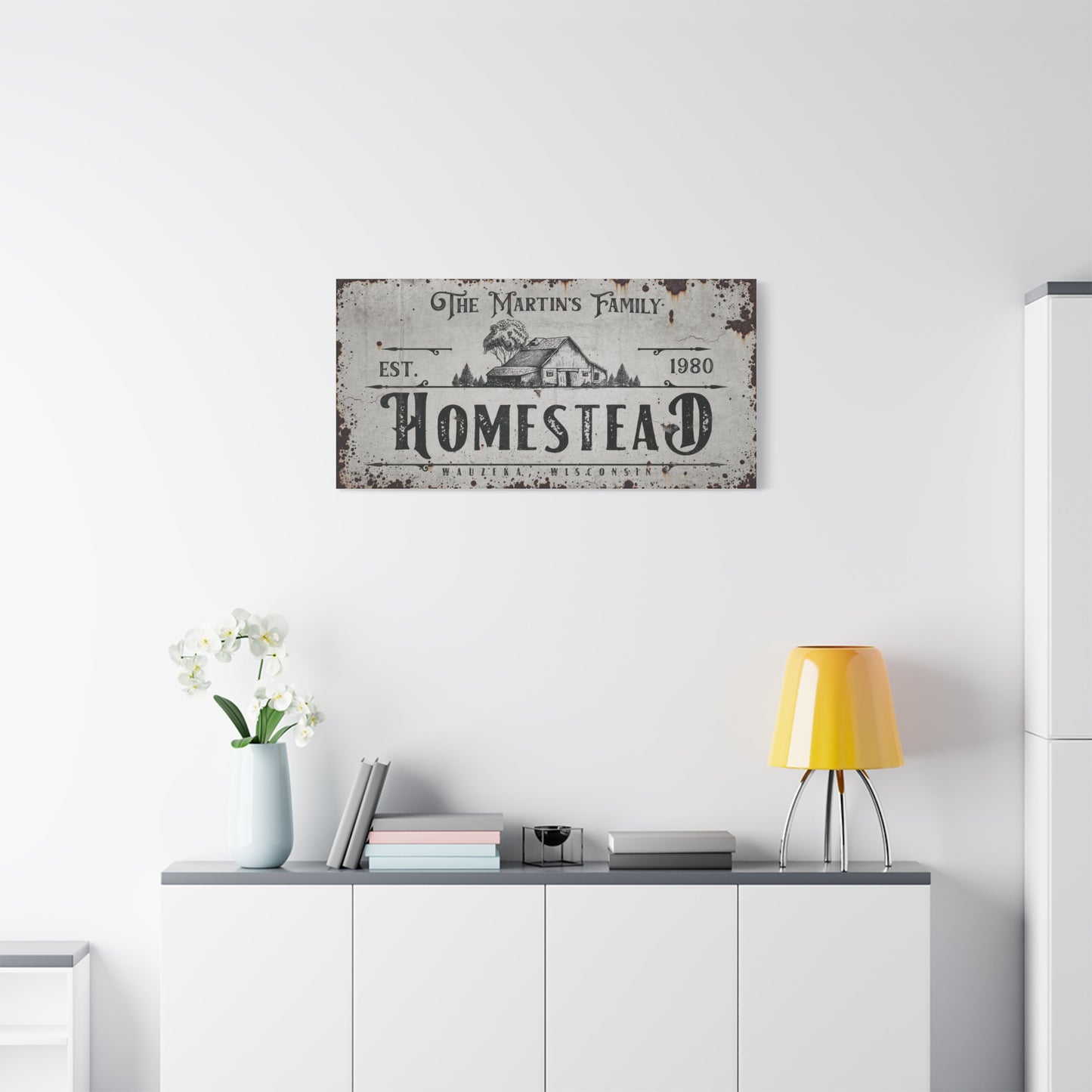 Custom Homestead Sign & Logo | Personalized Farmhouse Wall Decor | Rustic Farm Sign | Homestead Logo for Nursery, Garden, & Farm | Family Homestead Sign, Farmhouse Kitchen Decor, Vintage & Modern Farm Sign