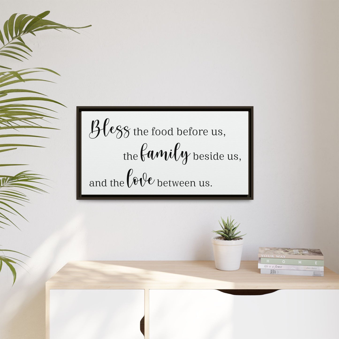 Custom Dining Room Signs – Personalized Dining Room Wall Decor, Kitchen Wall Art, Christian Home Decor, Bible Verse Quote, Farmhouse Style, Wooden Framed Sign, Wedding Gift