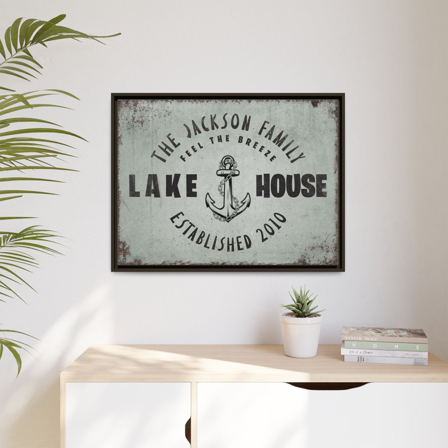 Custom Lake House Sign - Personalized Lake House Sign, Framed Print, Rustic Wall Decor, Lake House Decor, Established Sign, Custom Gifts, Lake Life, Cabin and Garage Decor