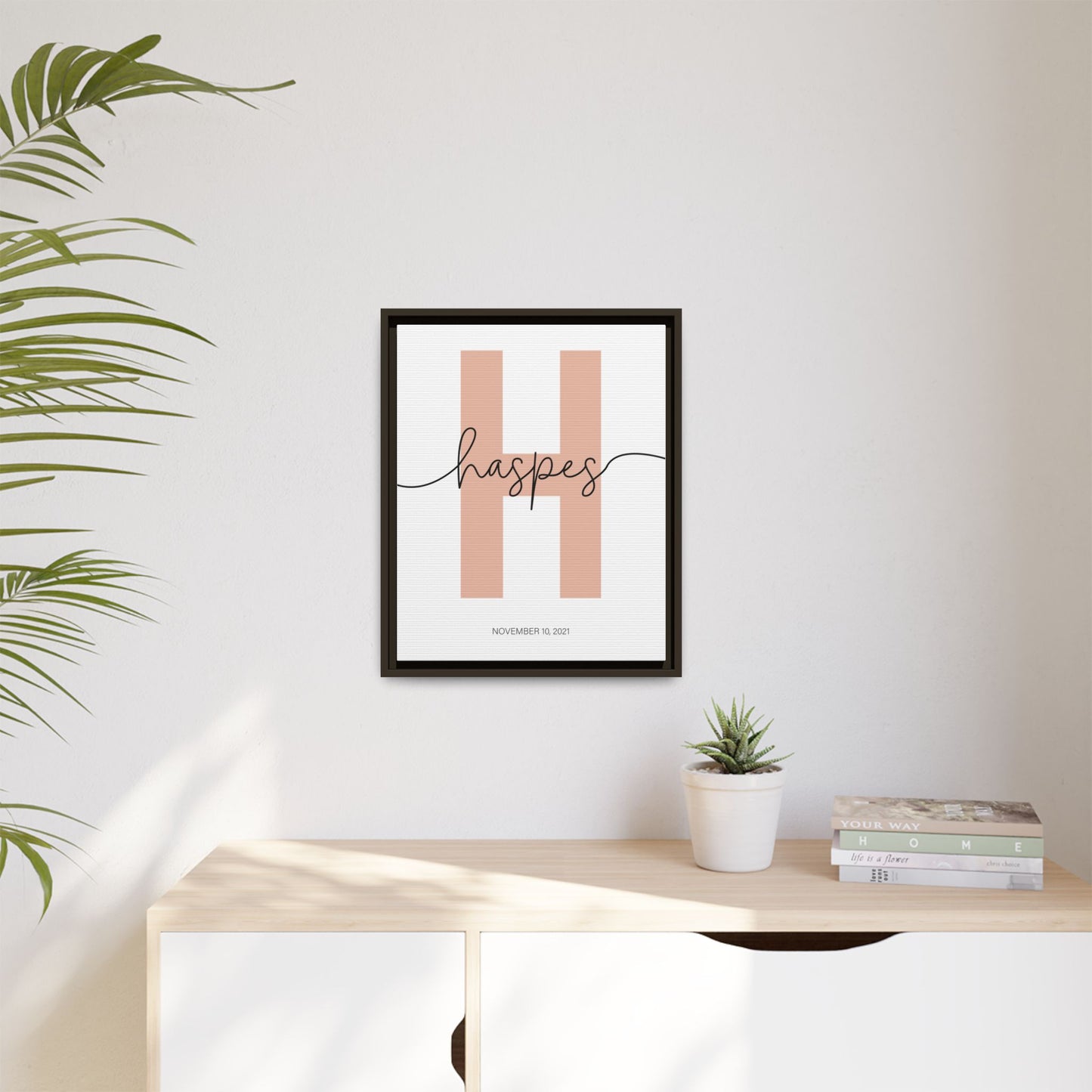 Personalized Monogrammed Wall Art - Initial Name Print, Custom Name Printable Nursery Wall Art, Baby Name Sign, Monogram Letter Print, Floral & Scalloped Birth Print for Baby Girl, Kids Room, Playroom