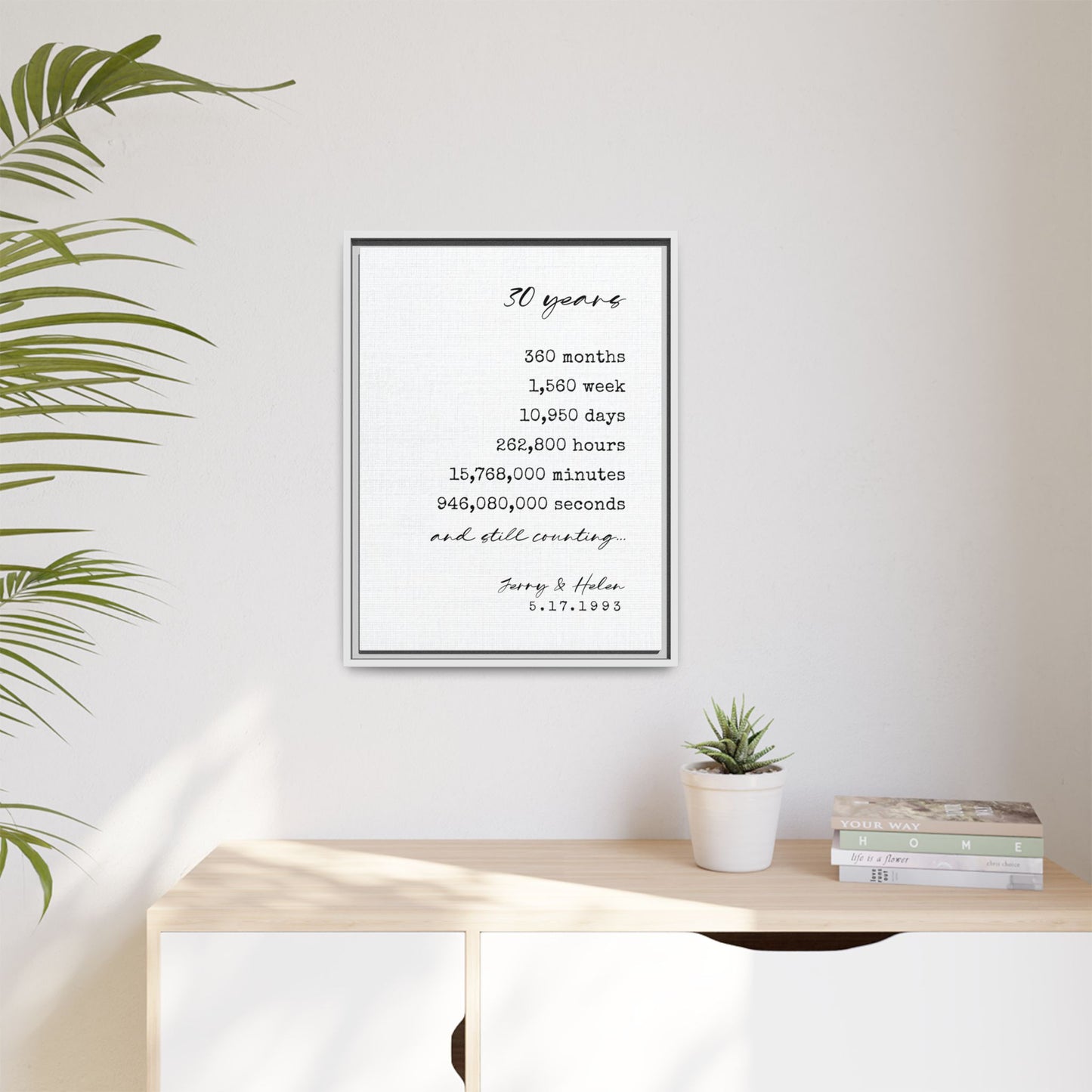 Custom Anniversary Signs - Personalized Couple Names Print, Anniversary Countdown Sign, Love Heart Wall Art, Wedding, Engagement, Gift for Couples, Husband, Wife, Boyfriend, Girlfriend, Valentine’s Day, Christmas, or New Home Décor